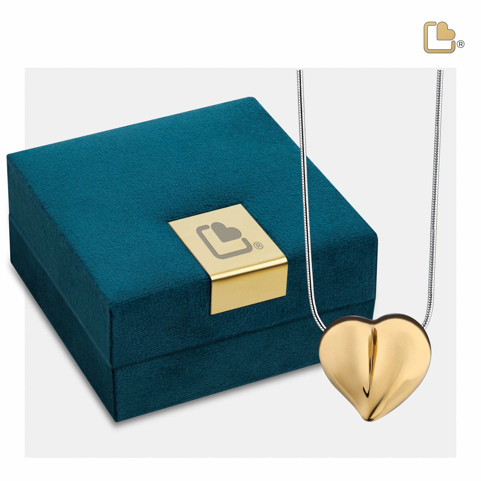 PD1011 LoveHeart Ashes Pendant Pol Gold Vermeil