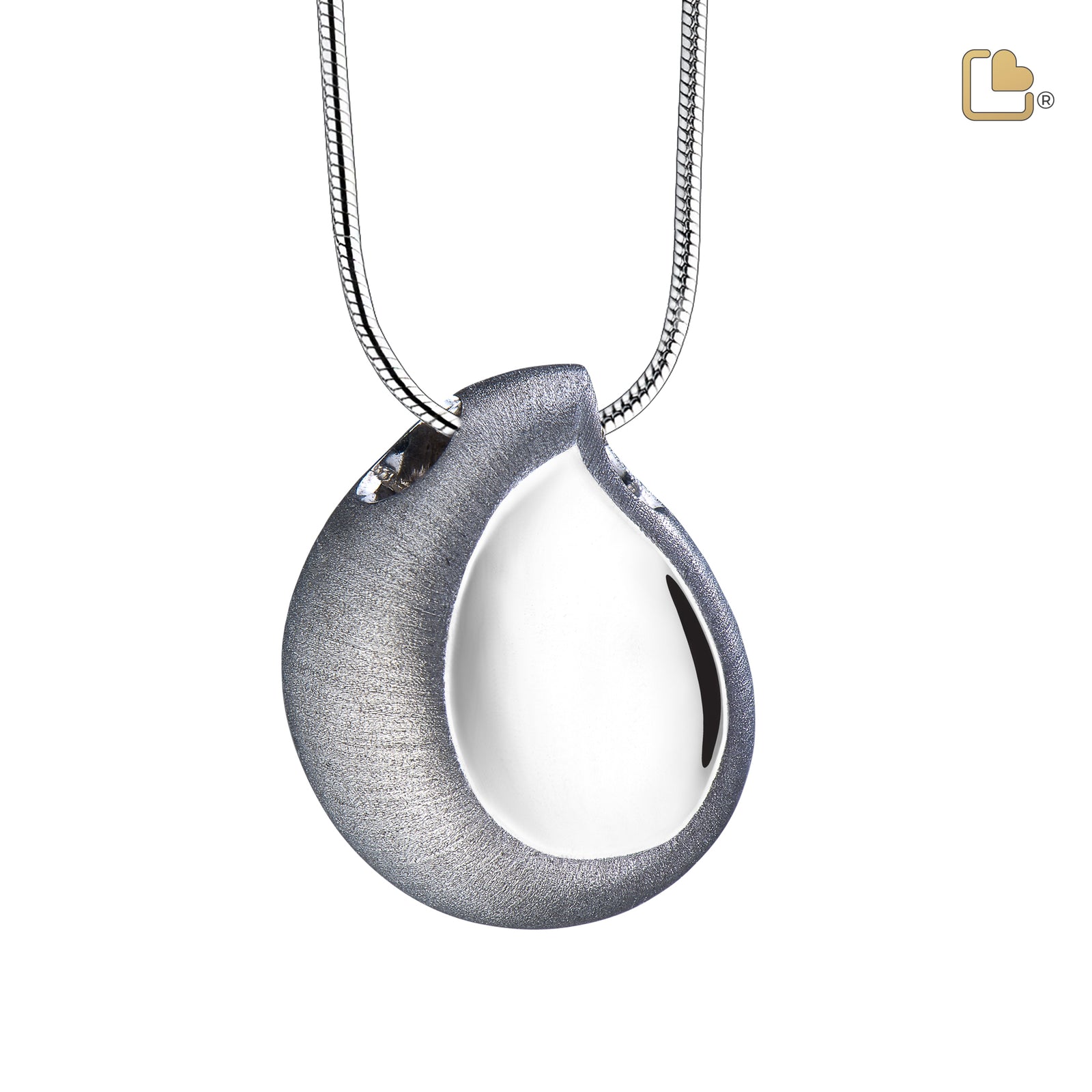 PD1020 TearDrop Ashes Pendant Pol & Bru Silver