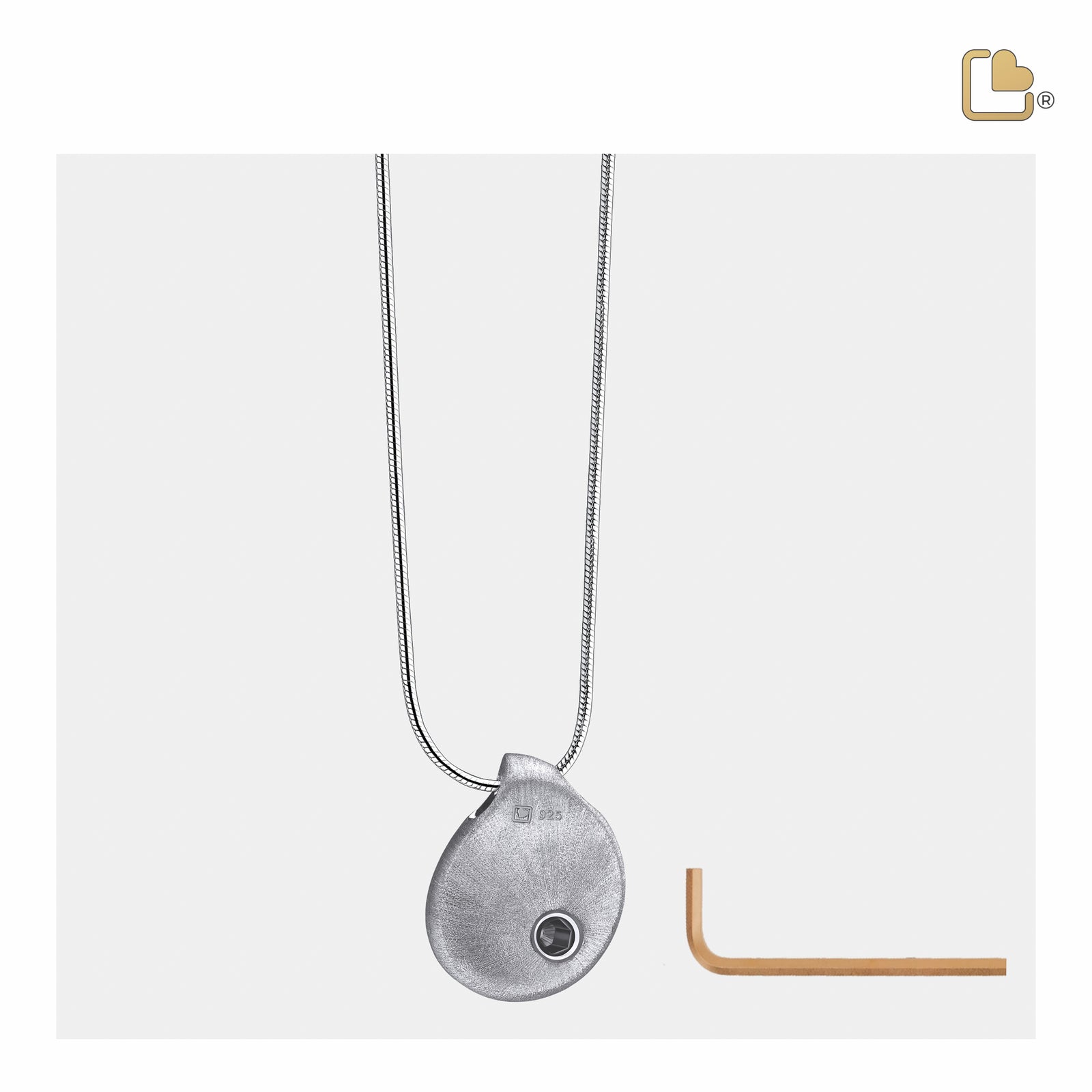 PD1020 TearDrop Ashes Pendant Pol & Bru Silver
