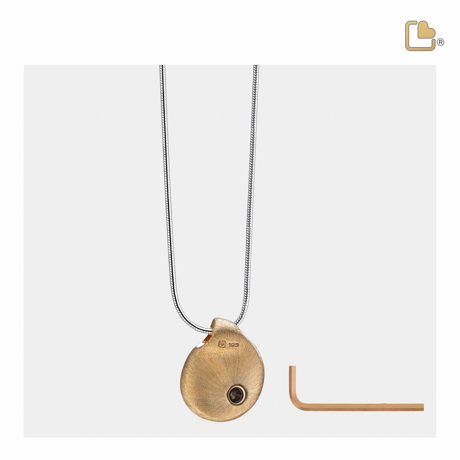 PD1021 TearDrop Ashes Pendant Pol & Bru Gold Vermeil