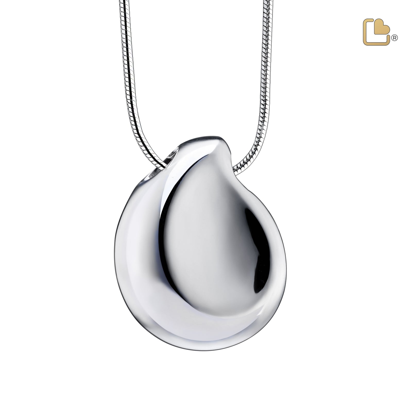 PD1022 TearDrop Ashes Pendant Pol Silver