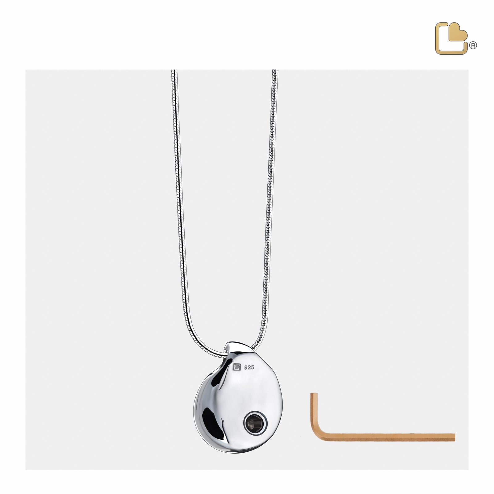 PD1022 TearDrop Ashes Pendant Pol Silver