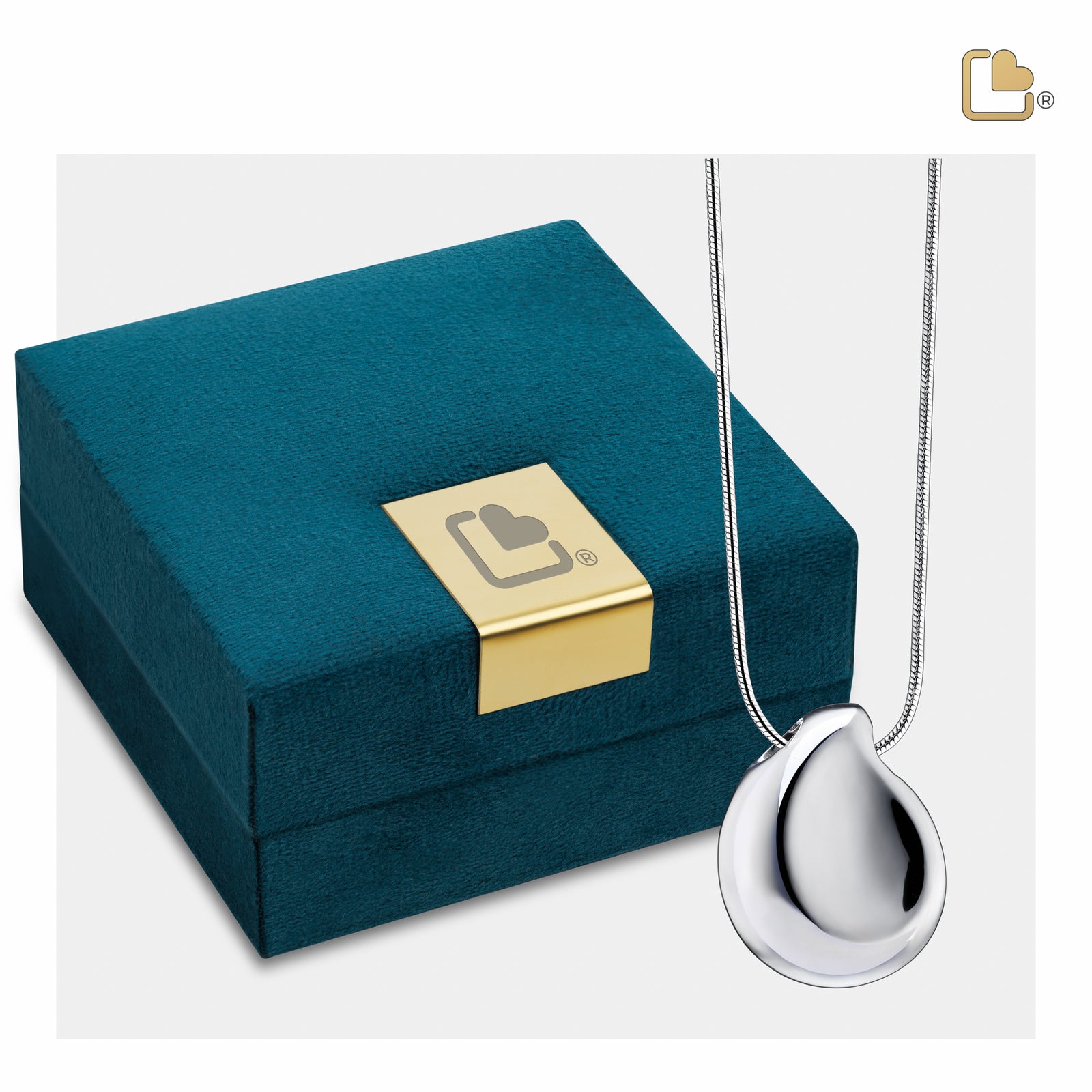 PD1022 TearDrop Ashes Pendant Pol Silver