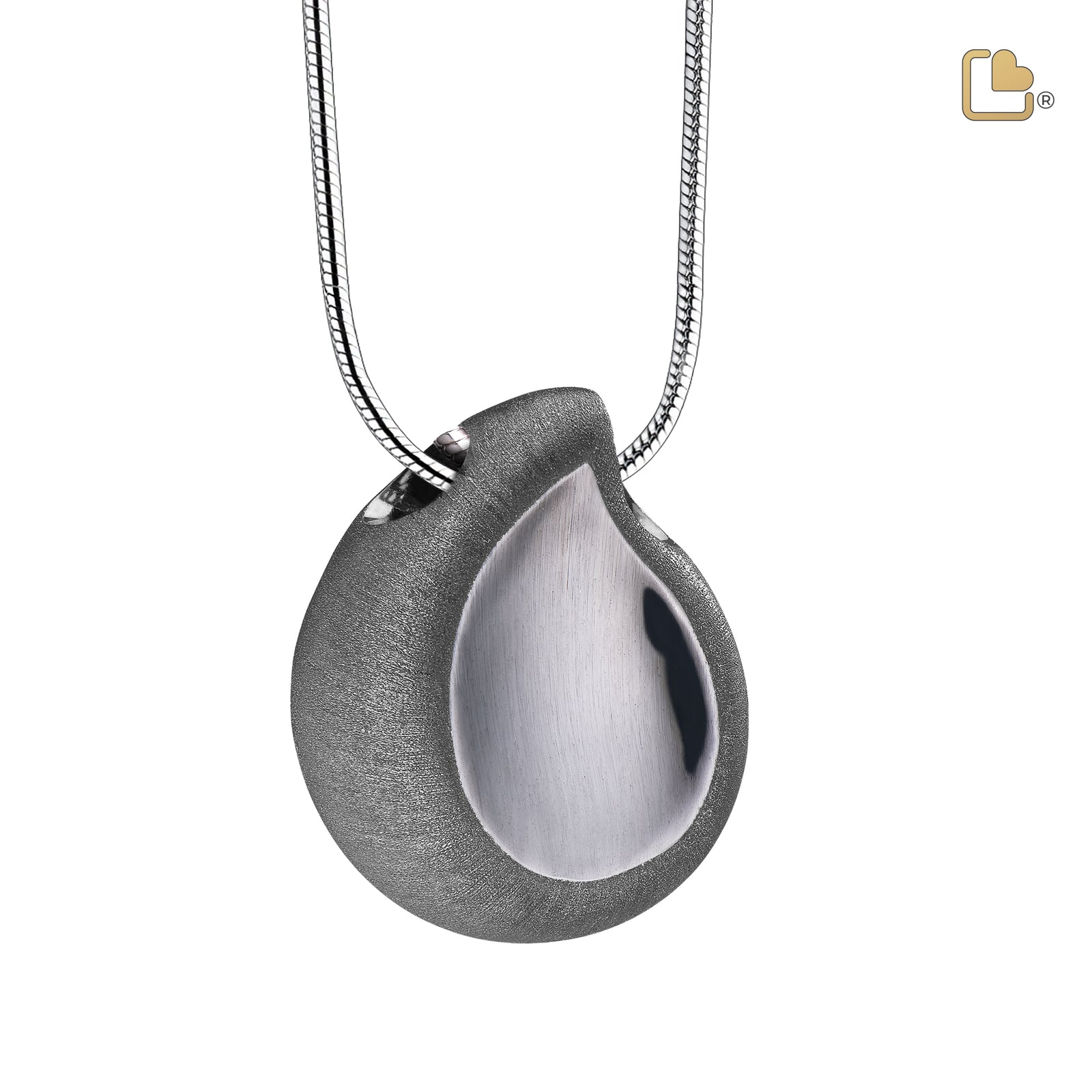PD1023 TearDrop Ashes Pendant Pol & Bru Ruthenium