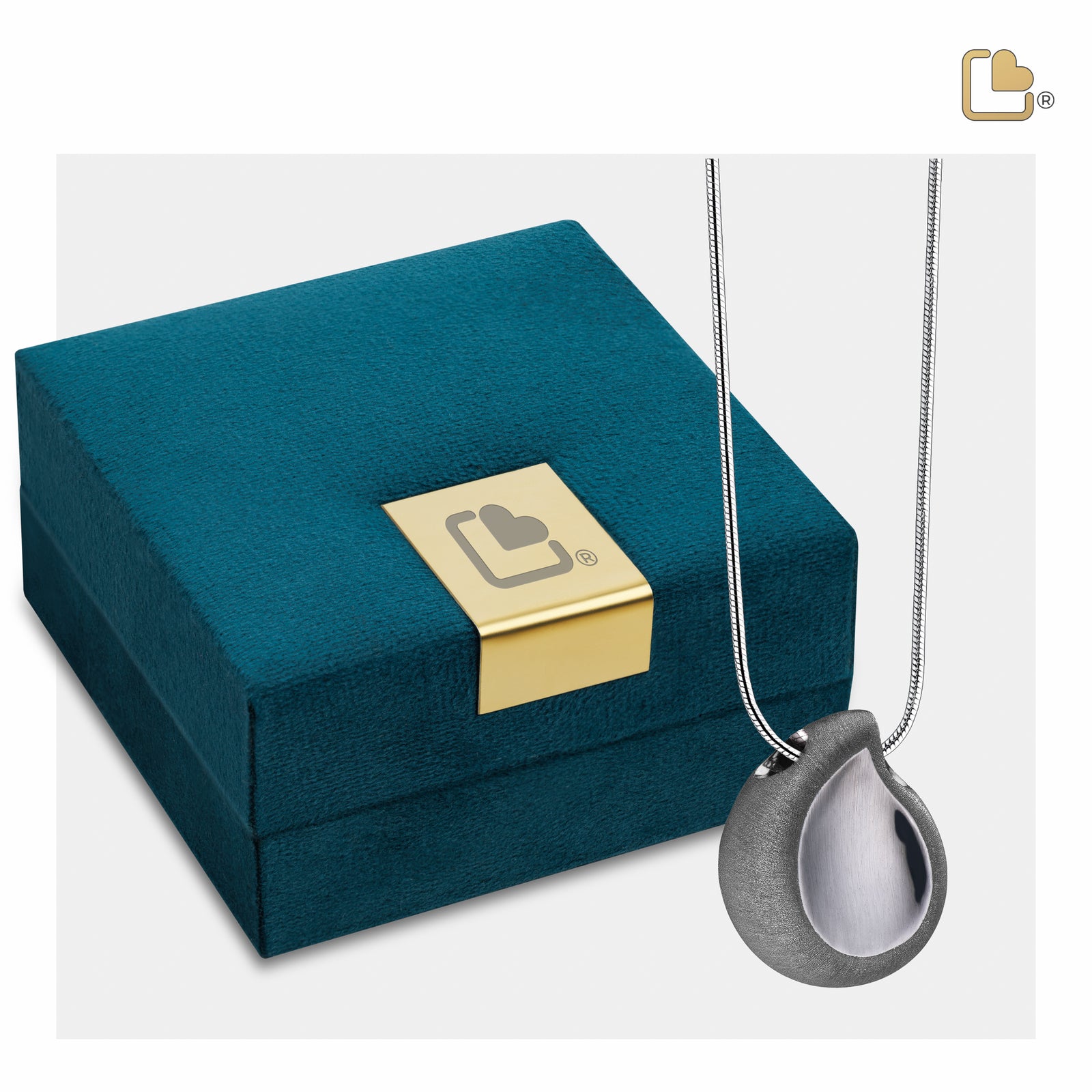PD1023 TearDrop Ashes Pendant Pol & Bru Ruthenium