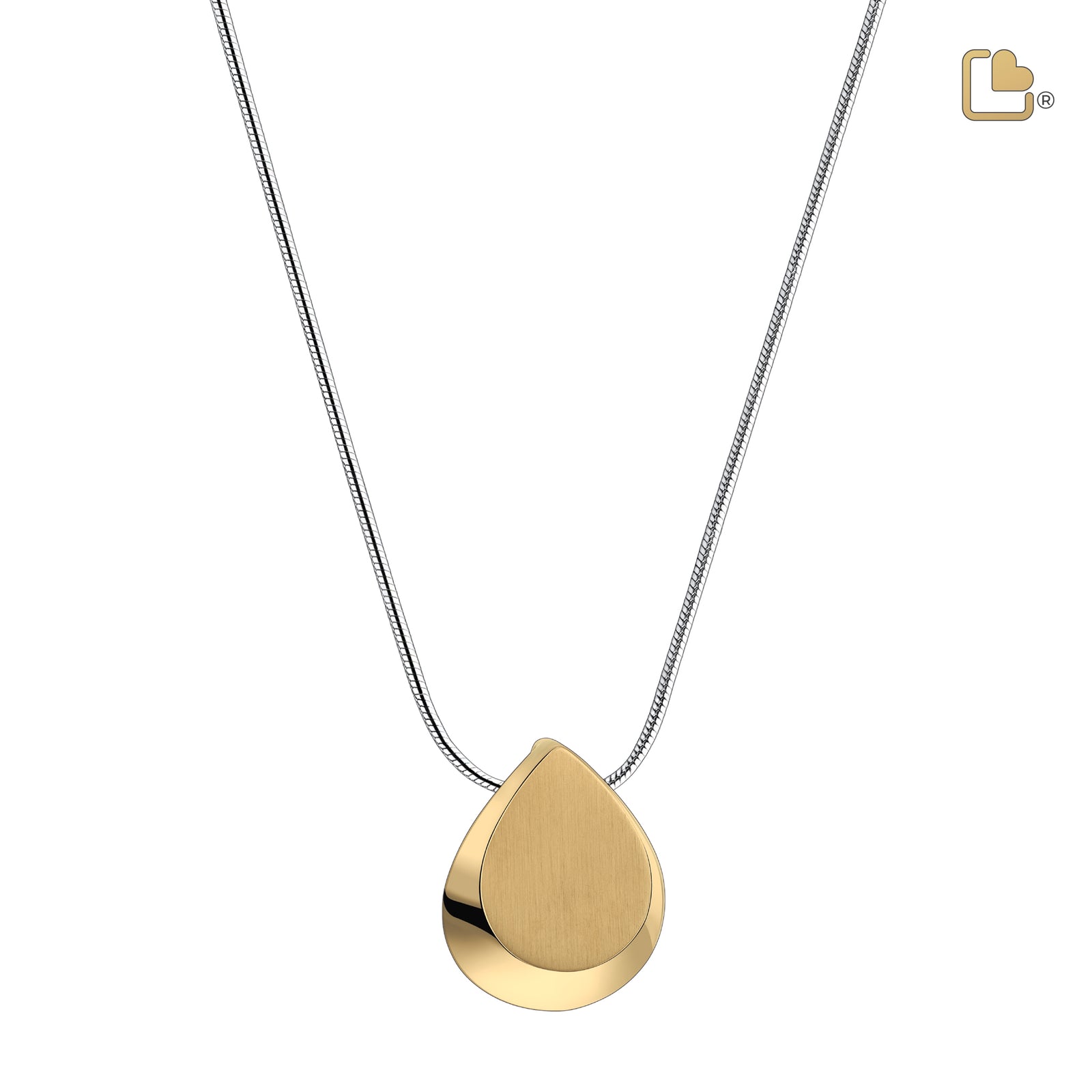 PD1025 Drop Ashes Pendant Pol & Bru Gold Vermeil