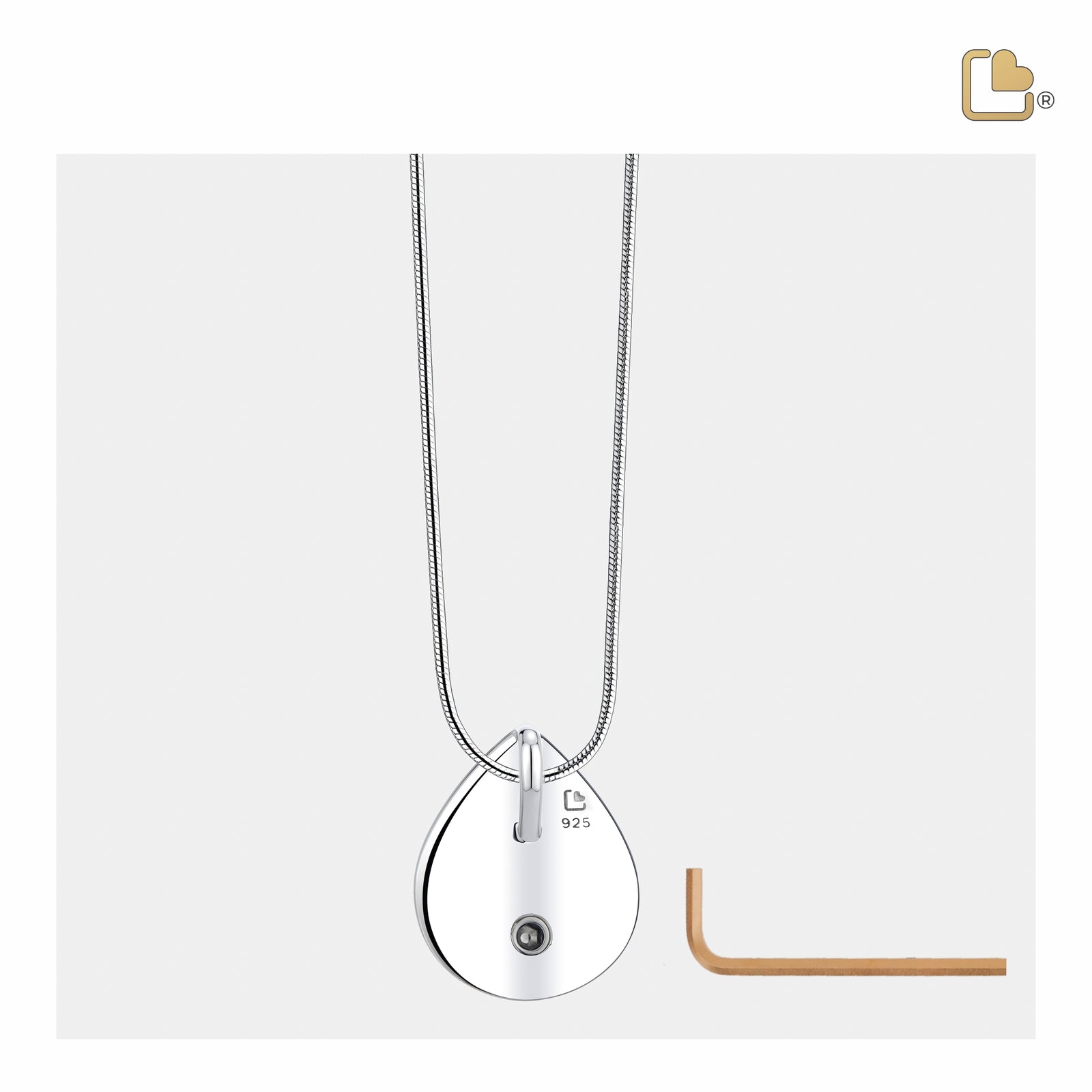 PD1025 Drop Ashes Pendant Pol & Bru Gold Vermeil