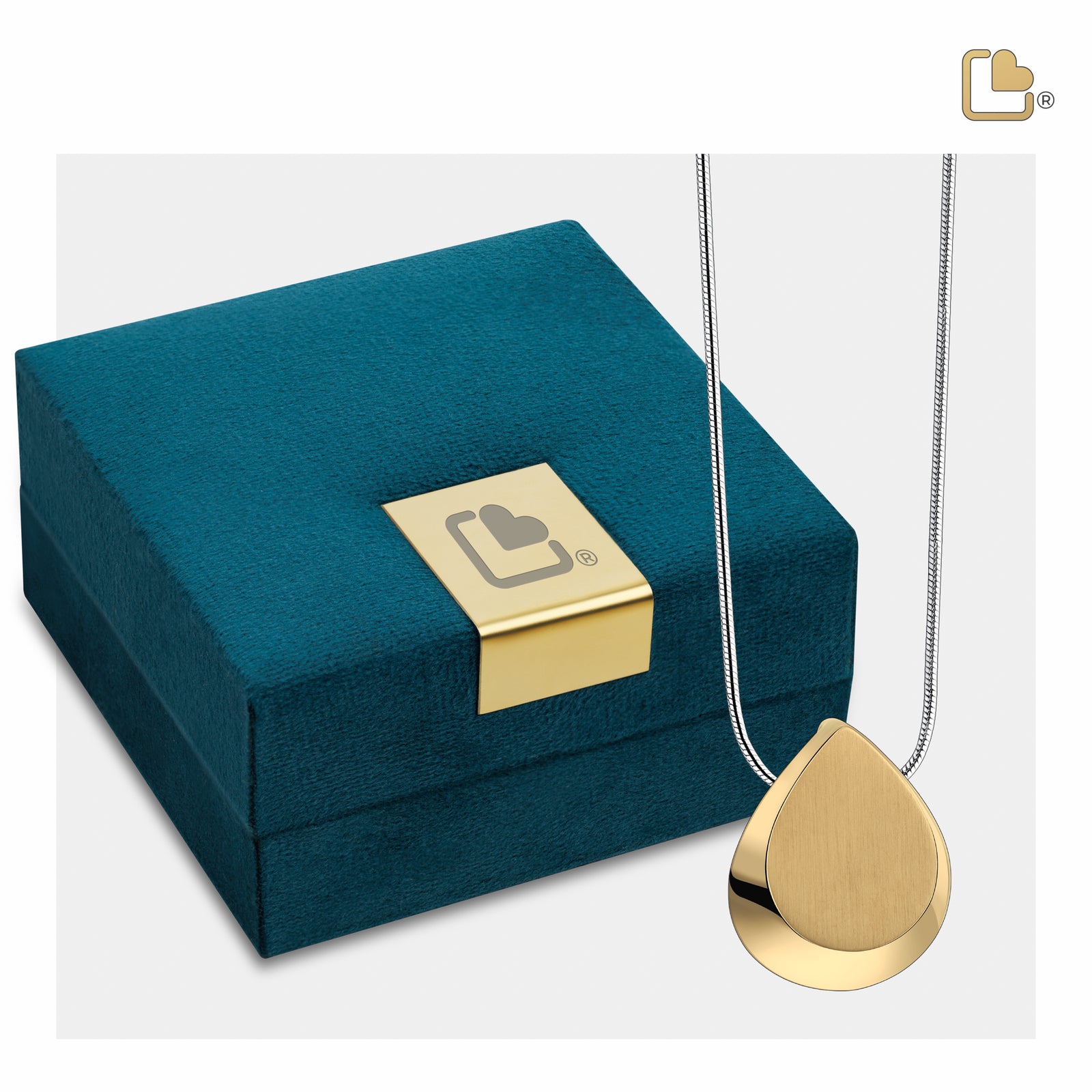 PD1025 Drop Ashes Pendant Pol & Bru Gold Vermeil