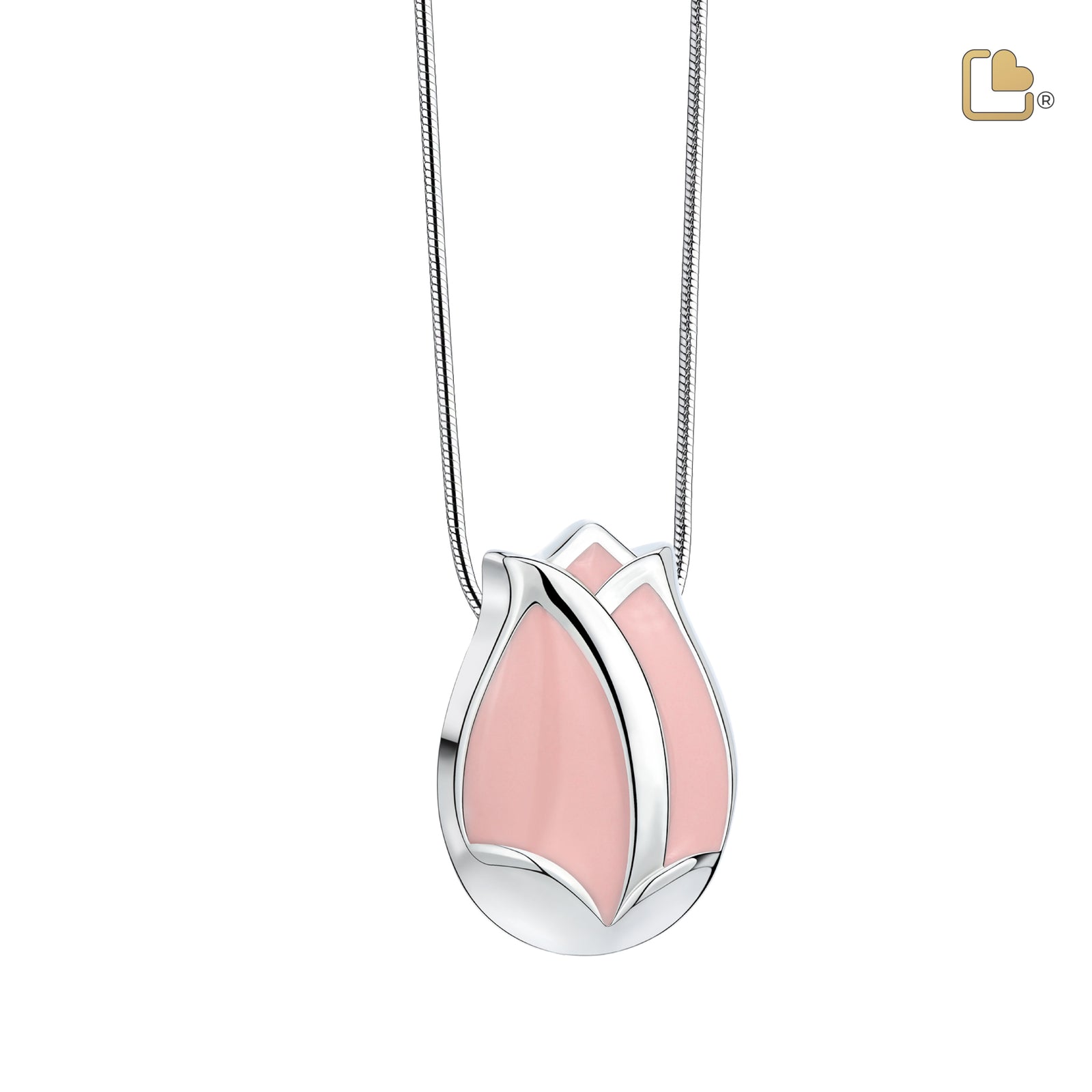 PD1075 Tulip Ashes Pendant Pearl Pink & Pol Silver