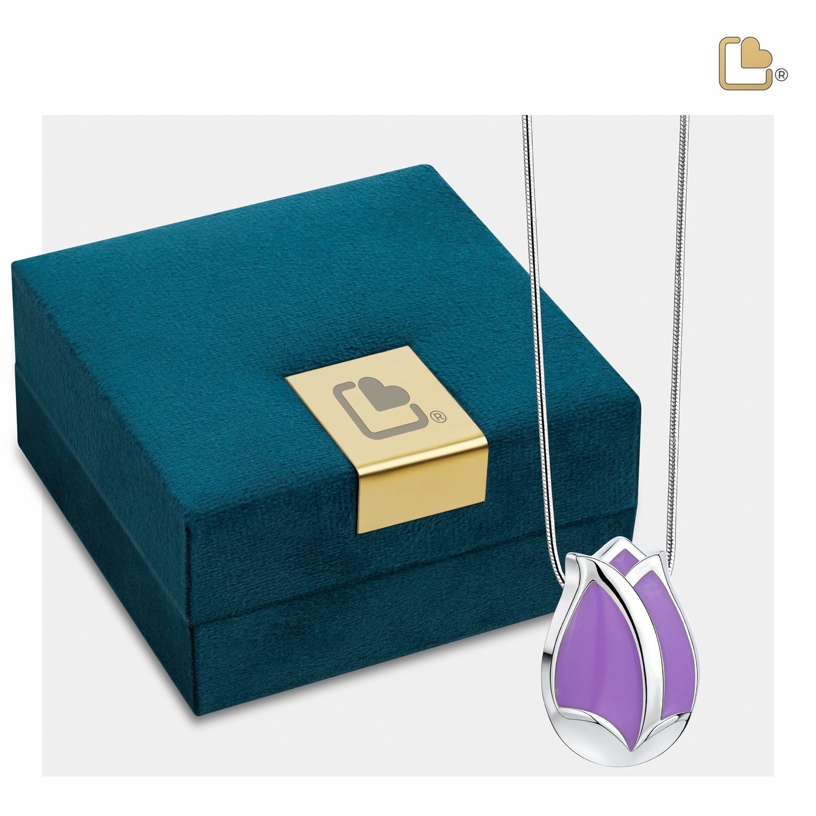 PD1076 Tulip Ashes Pendant Pearl Purple & Pol Silver