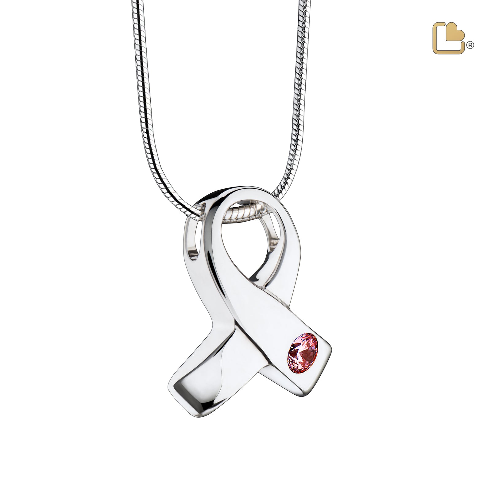 PD1100 Awareness Ashes Pendant Pink & Pol Silver w/Zirconia