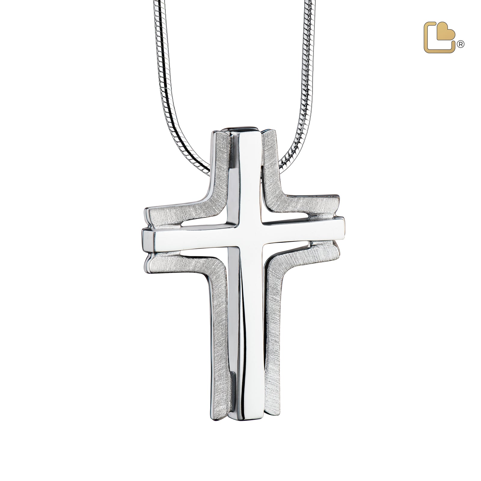 PD1130 Cross Elegant Ashes Pendant Bru Silver