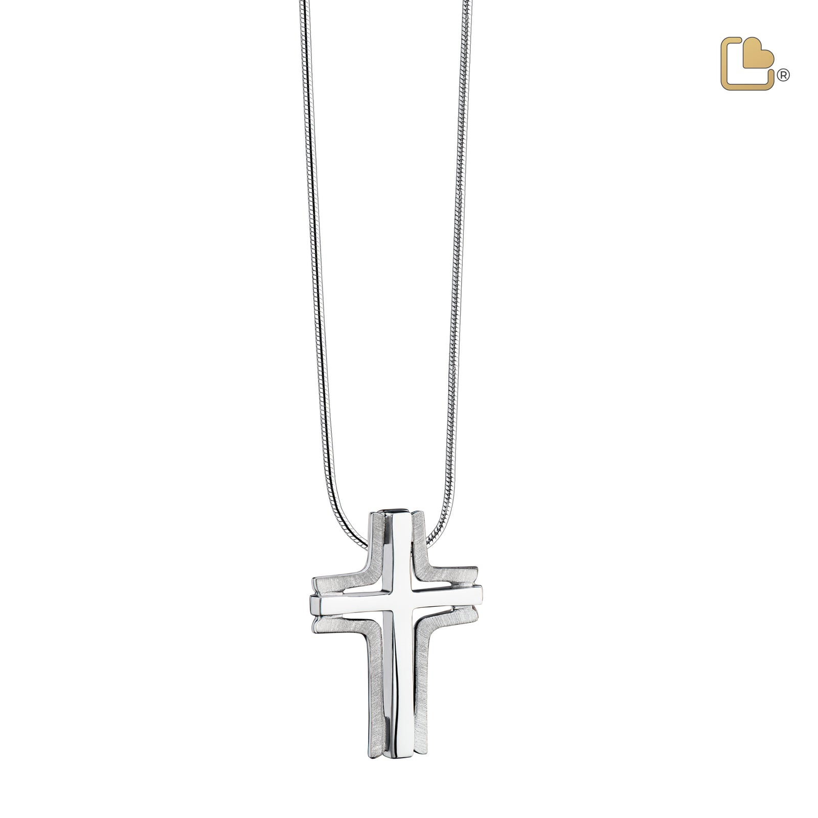 PD1130 Cross Elegant Ashes Pendant Bru Silver