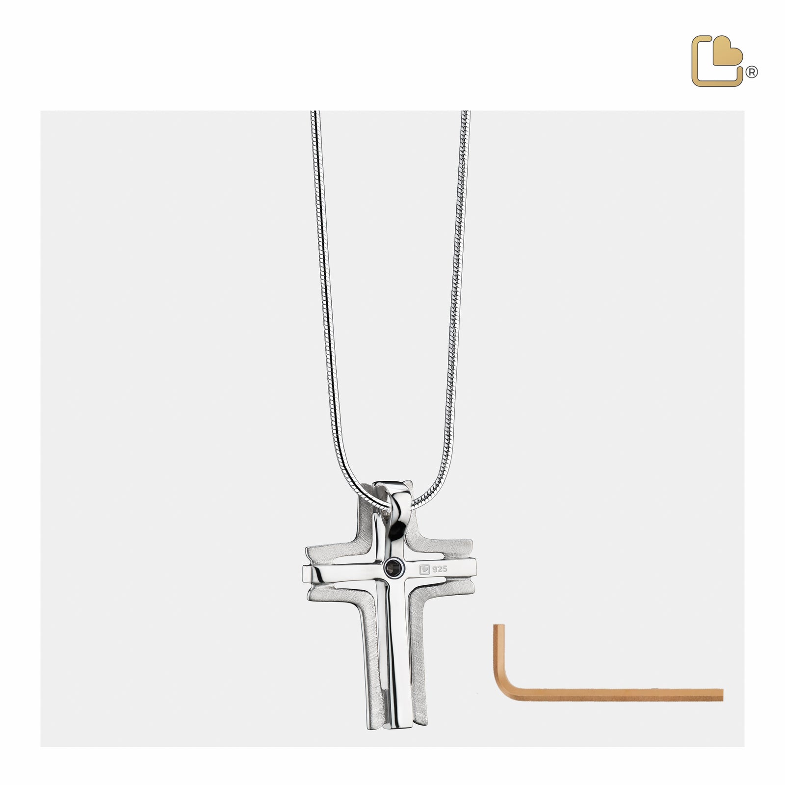 PD1130 Cross Elegant Ashes Pendant Bru Silver