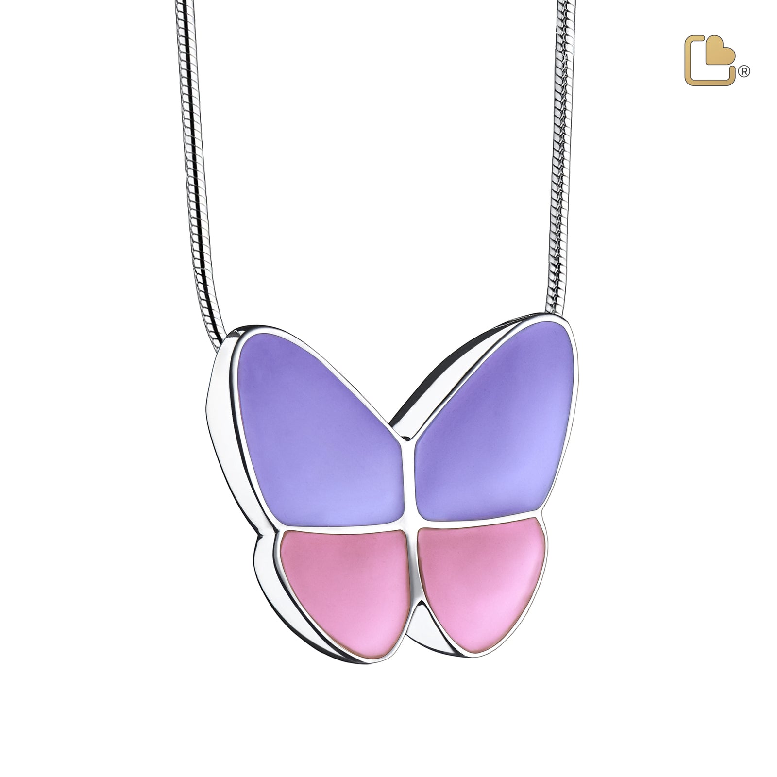PD1200 Wings of Hope Ashes Pendant Pearl Lavender & Pol Silver