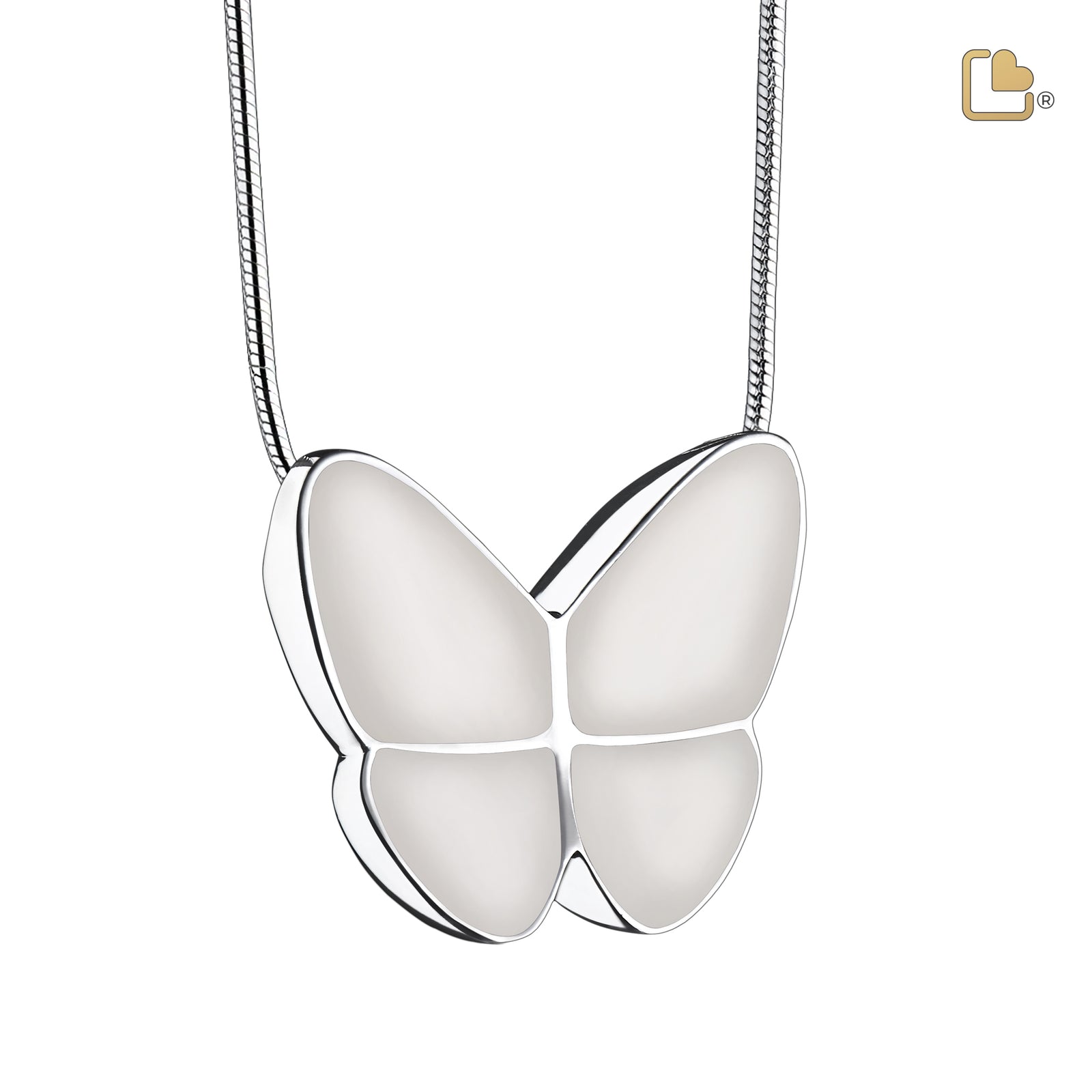 PD1202 Wings of Hope Ashes Pendant Pearl White & Pol Silver