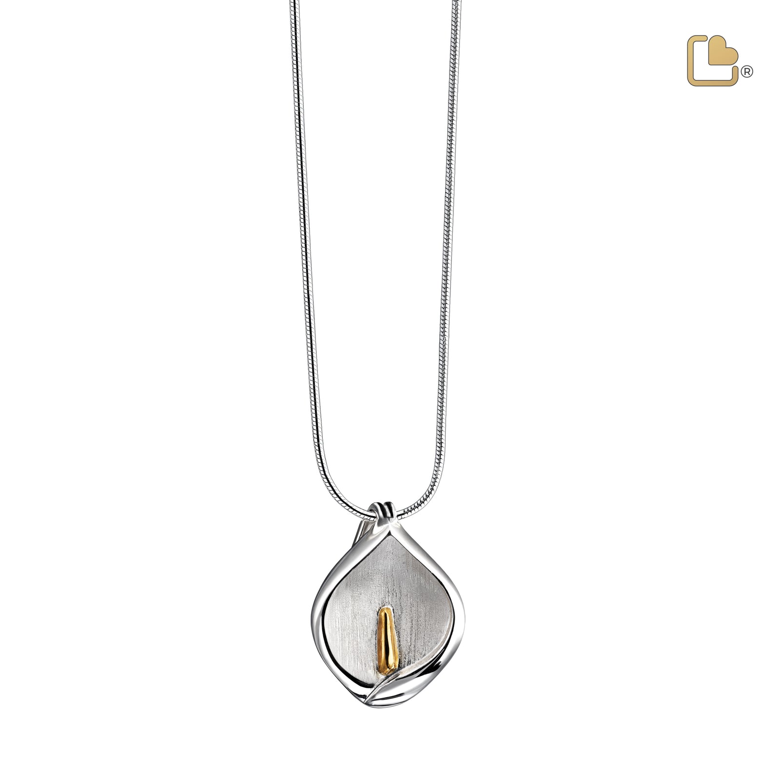PD1210 CalaLily Ashes Pendant Bru Silver & Gold Vermeil