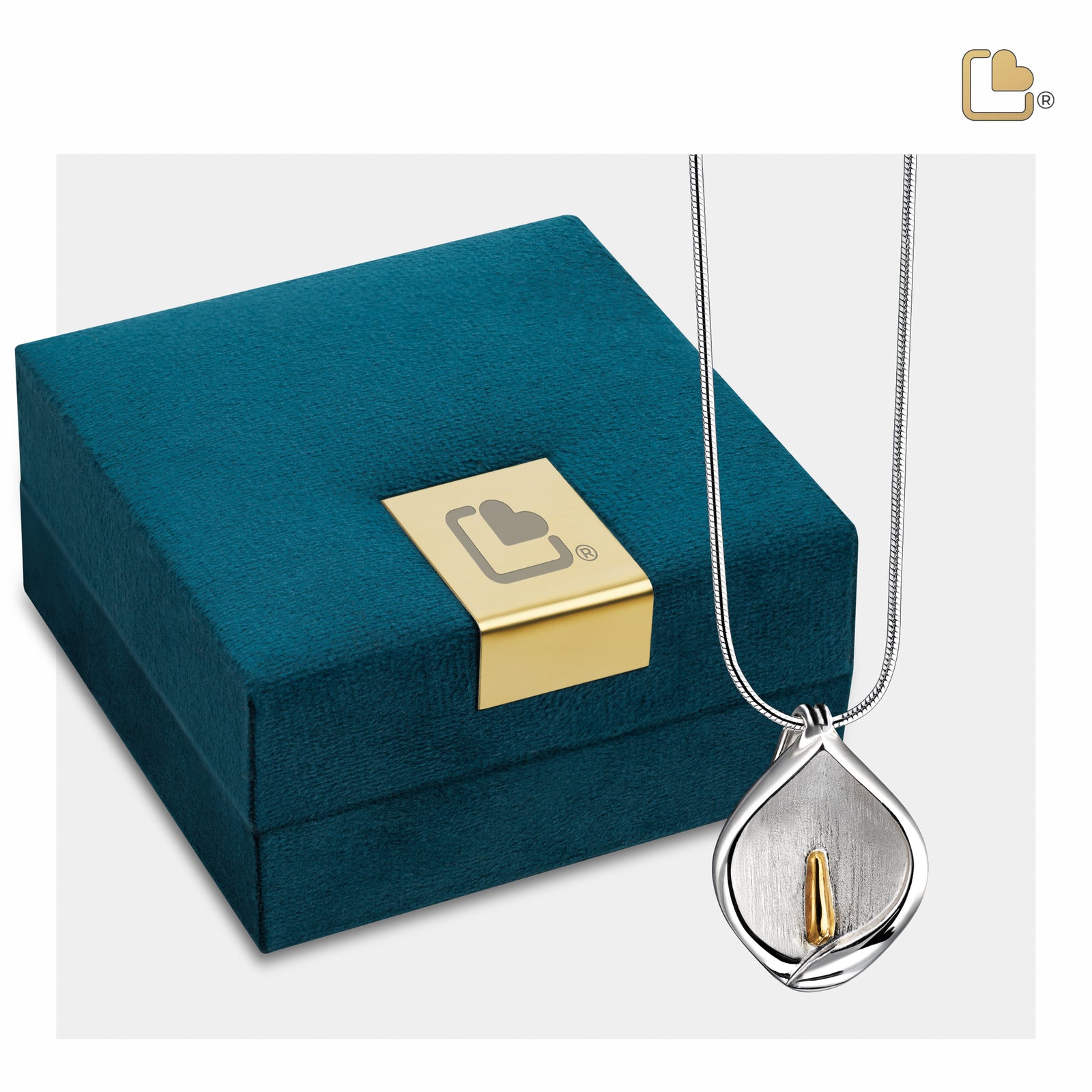 PD1210 CalaLily Ashes Pendant Bru Silver & Gold Vermeil