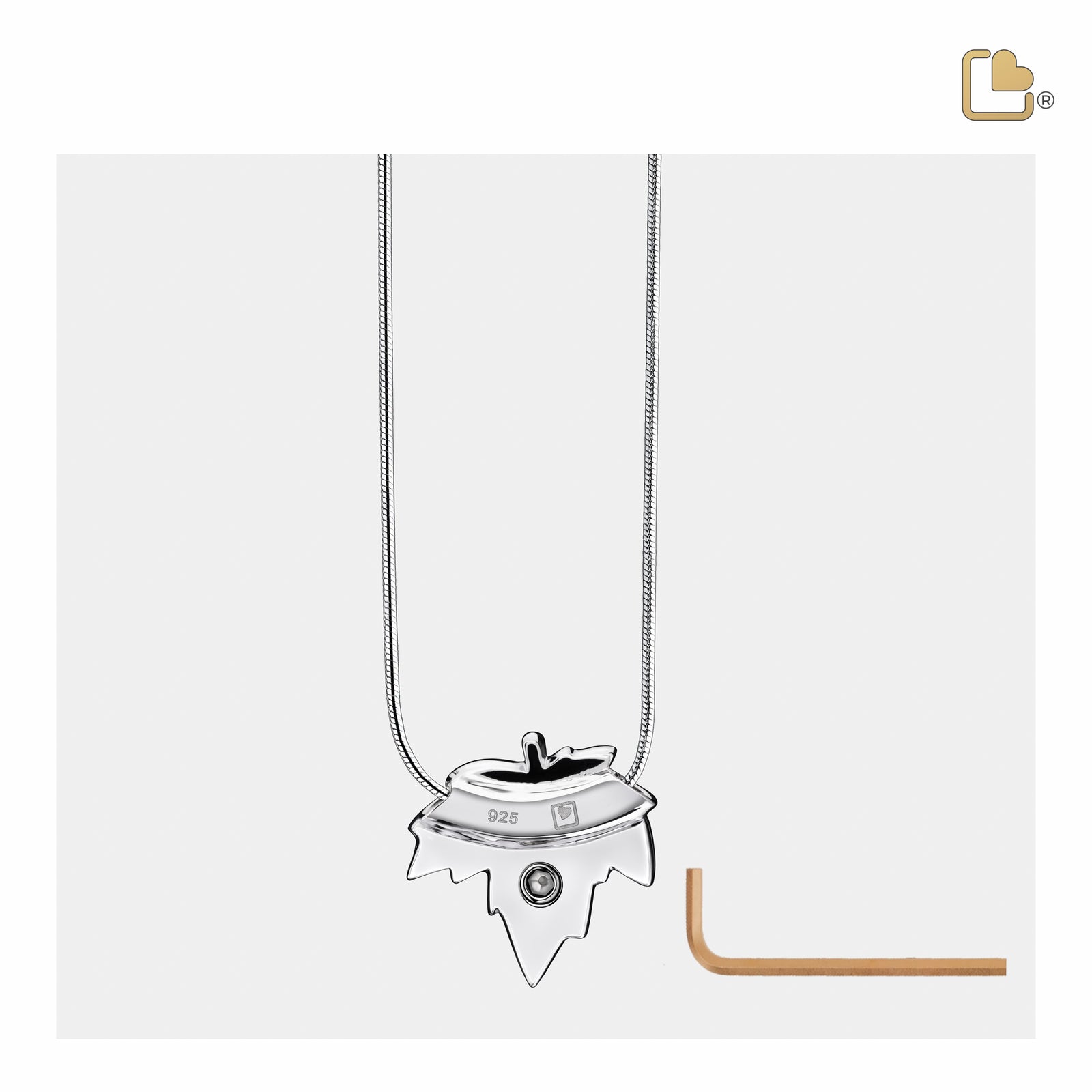 PD1230 Autumn Leaf Ashes Pendant Pol Silver