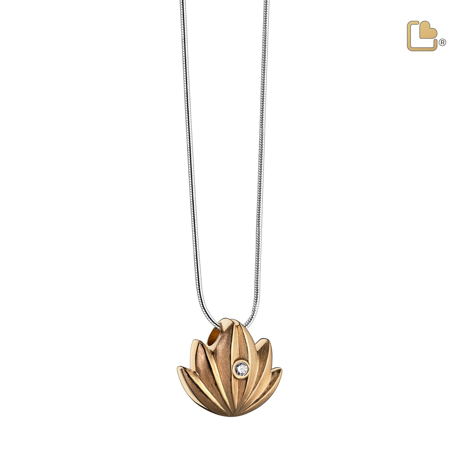 PD1301 Lotus Ashes Pendant Bru Gold Vermeil w/Zirconia