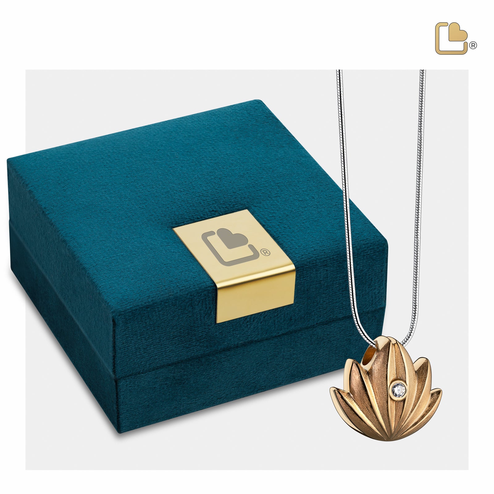 PD1301 Lotus Ashes Pendant Bru Gold Vermeil w/Zirconia