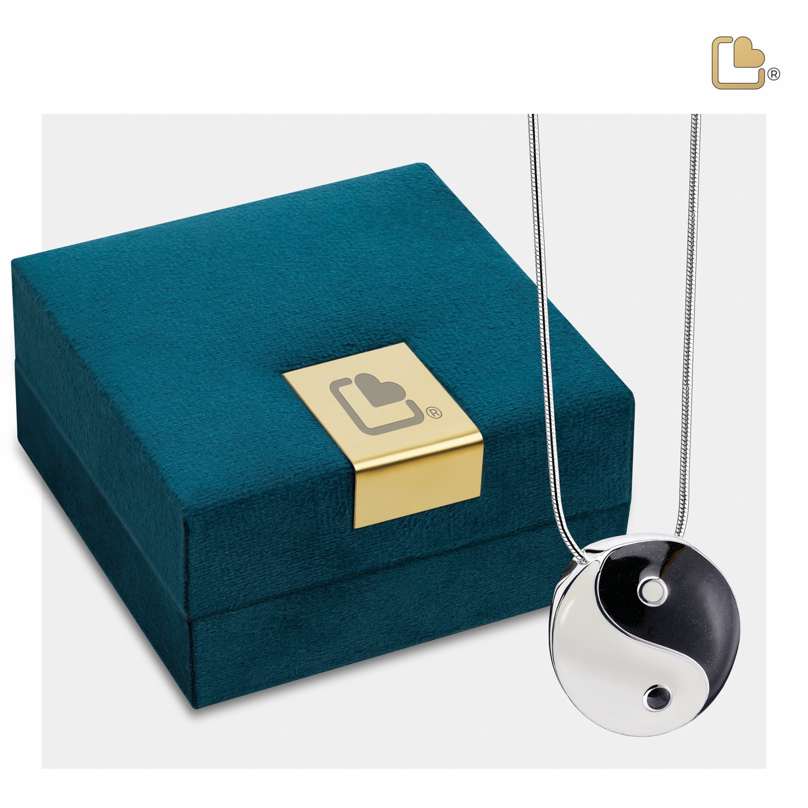 PD1310 YinYang Ashes Pendant Pearl White & Midnight & Pol Silver