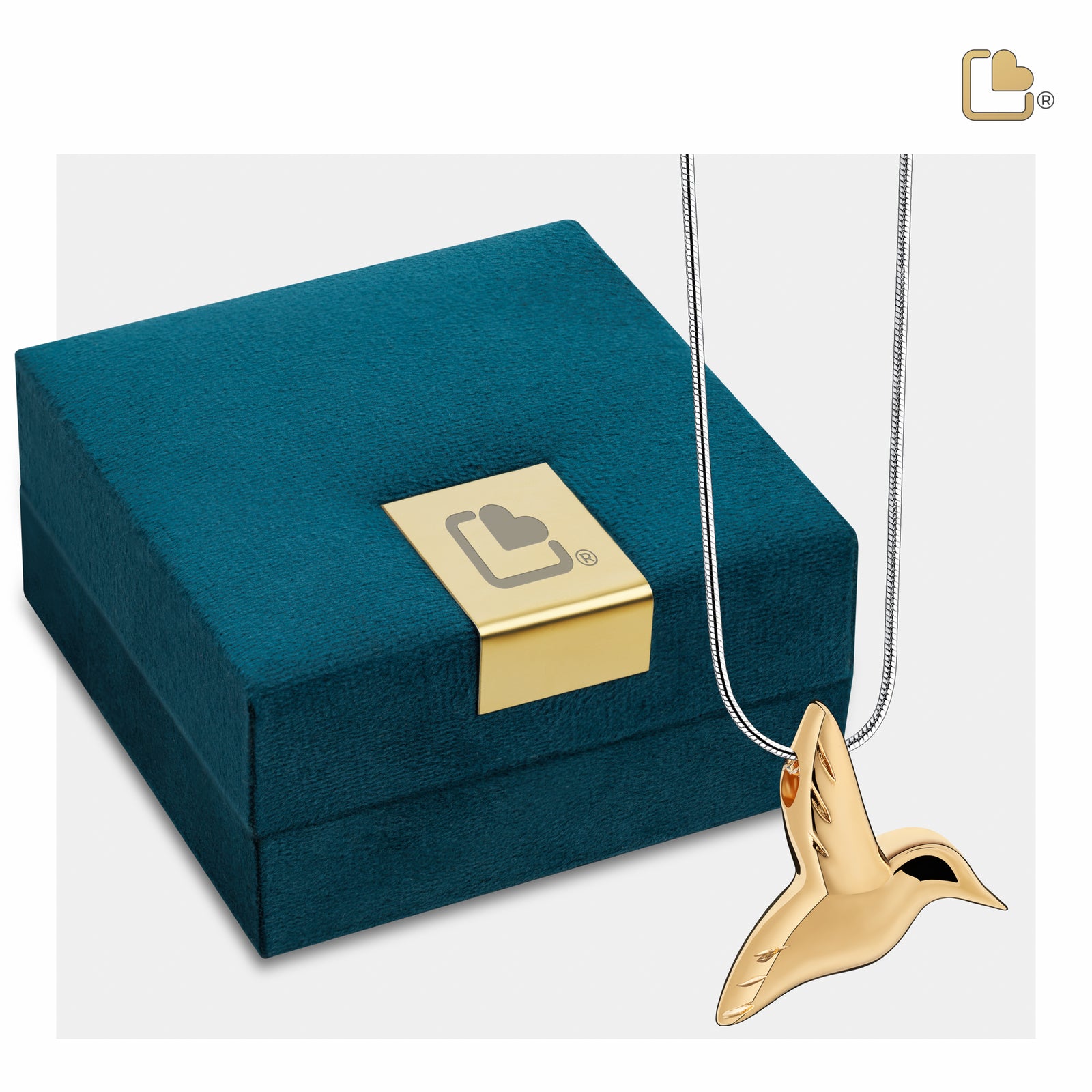 PD1351 HummingBird Ashes Pendant Pol Gold Vermeil