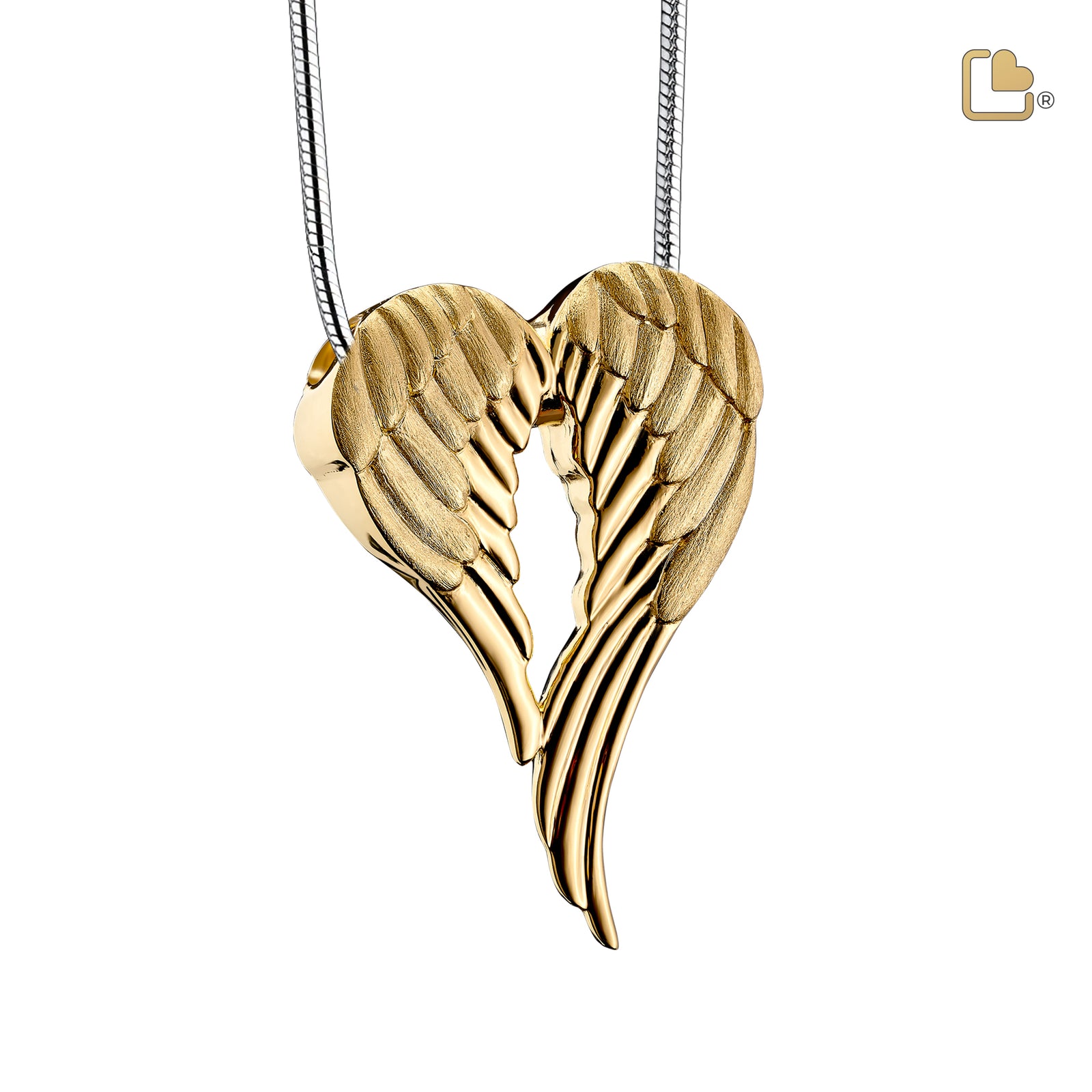 PD1371 AngelWings Ashes Pendant Pol & Bru Gold Vermeil
