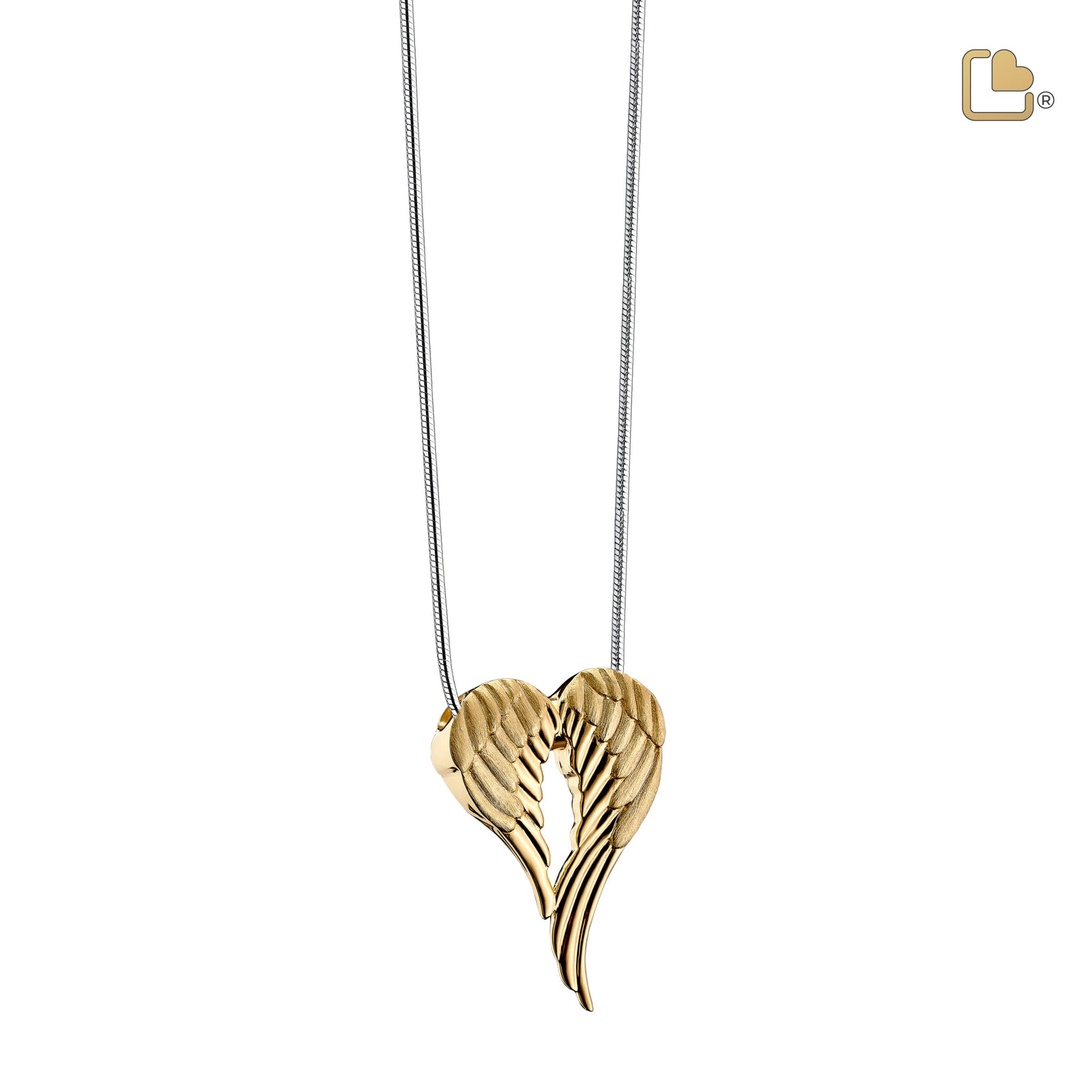 PD1371 AngelWings Ashes Pendant Pol & Bru Gold Vermeil