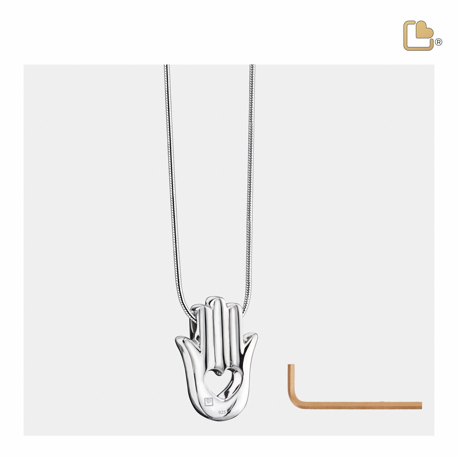 PD1380 HamsaHand Ashes Pendant Pol Silver