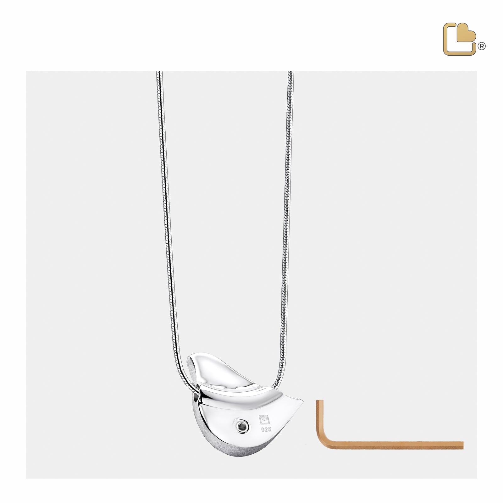 PD1460 LoveBird Ashes Pendant Pol & Bru Silver