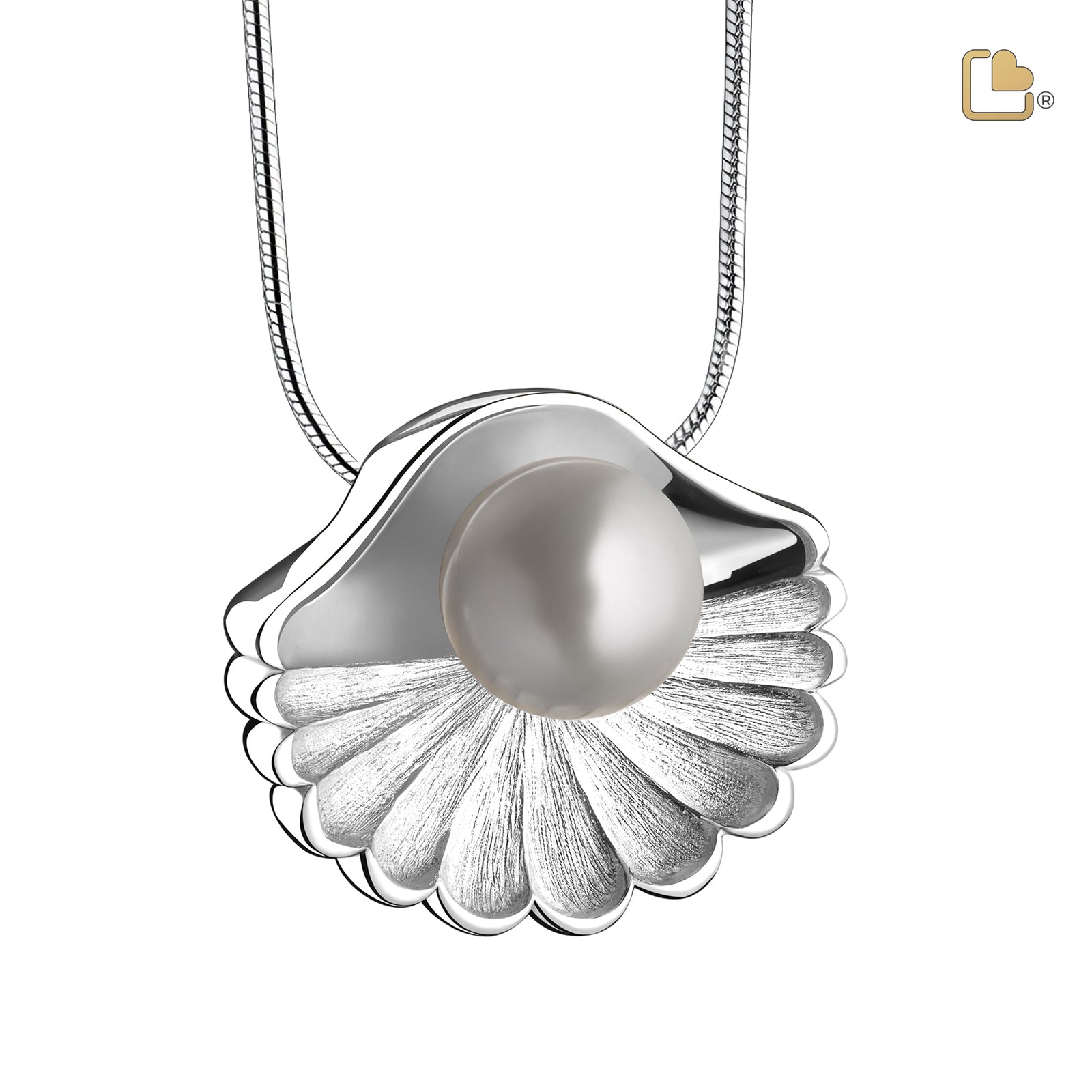 PD1480 SeaShell Pearl Ashes Pendant Pol & Bru Silver