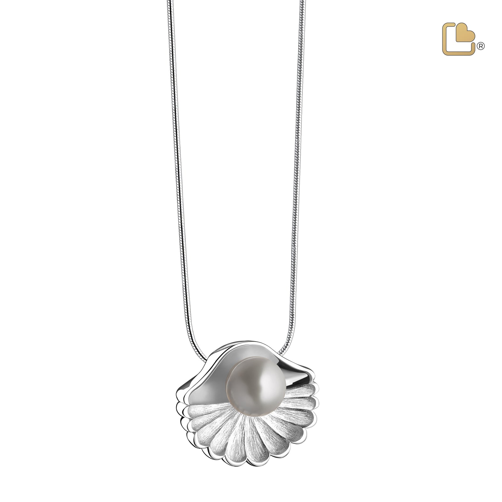 PD1480 SeaShell Pearl Ashes Pendant Pol & Bru Silver