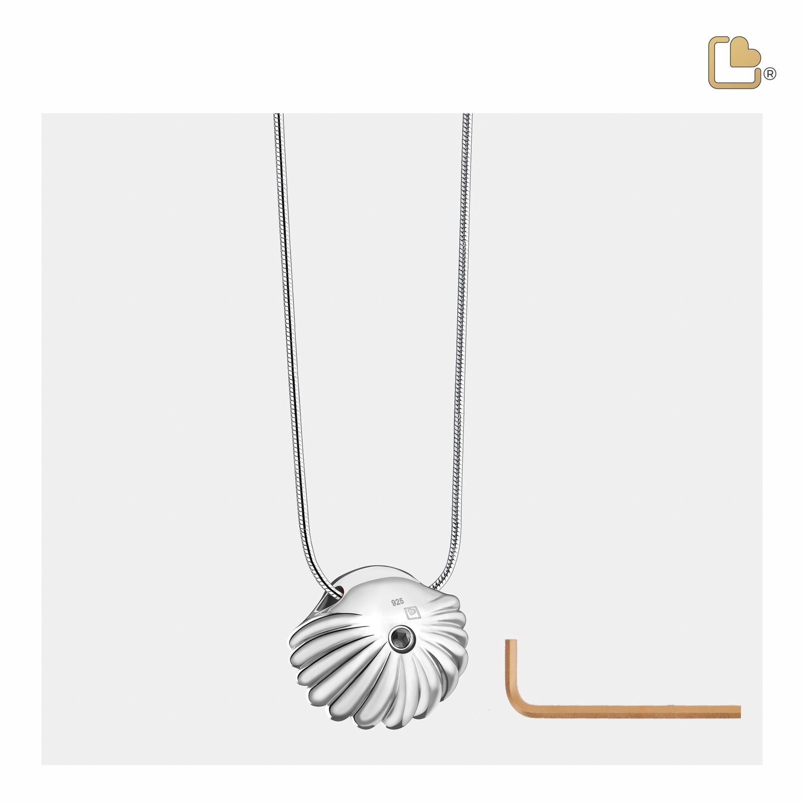 PD1480 SeaShell Pearl Ashes Pendant Pol & Bru Silver