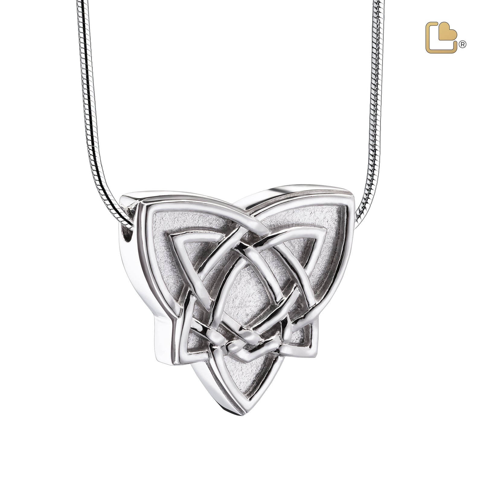 PD1490 CelticTrinityKnot Ashes Pendant Pol & Bru Silver