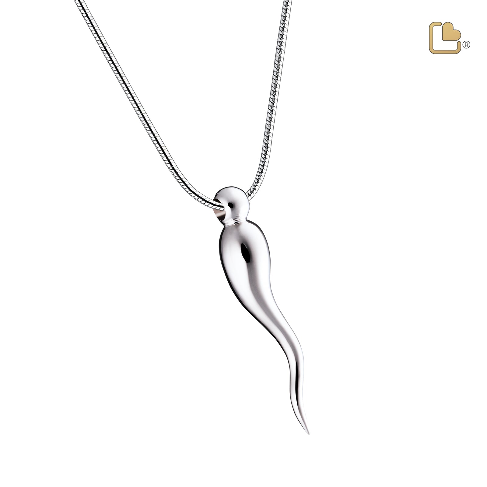 PD1520 ItalianHorn Ashes Pendant Pol Silver