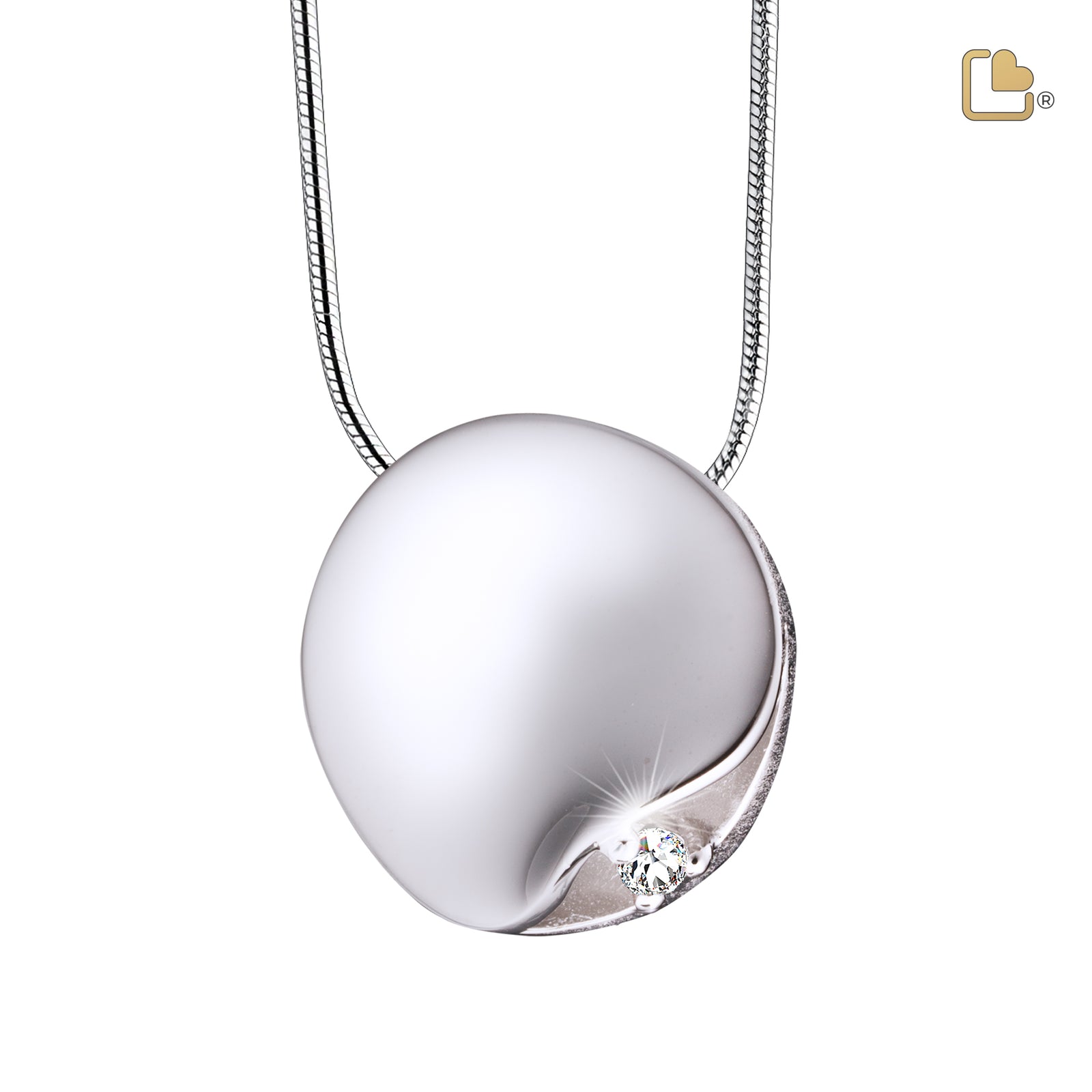 PD1532 Circle Ashes Pendant Pol Silver w/Zirconia