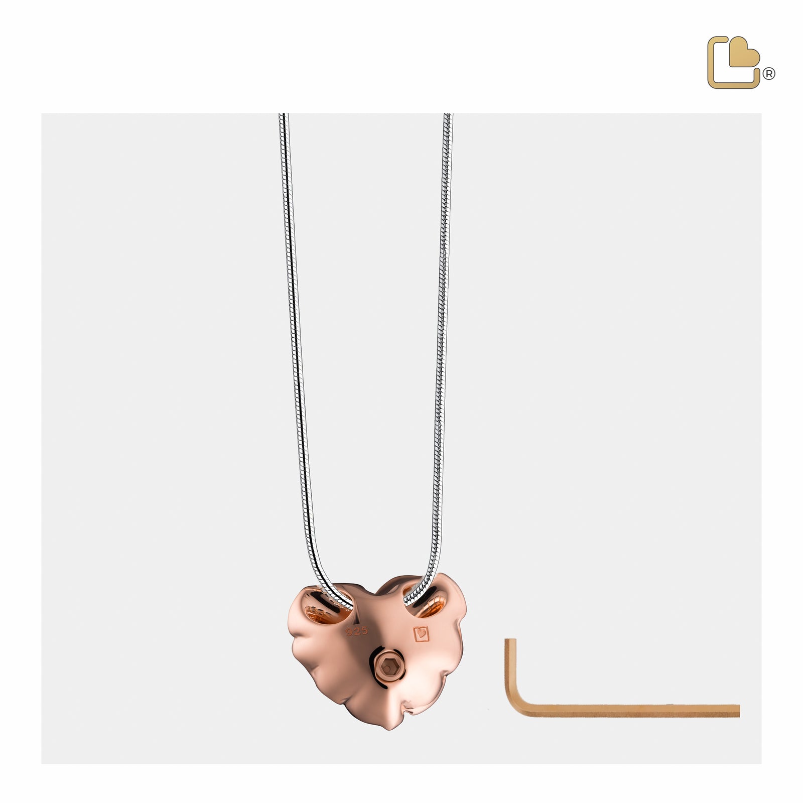 PD1550 LoveRose Ashes Pendant Pol RoseGold Vermeil