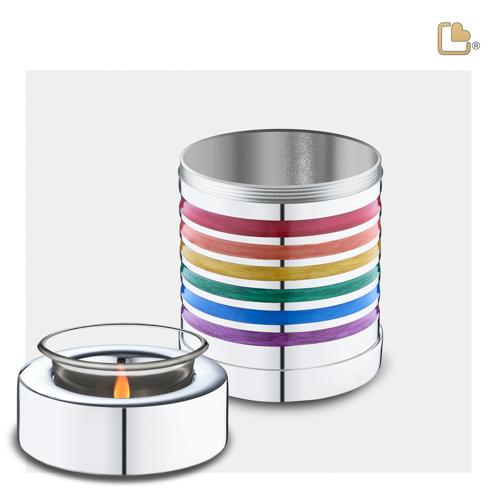 T222 ArtDeco Pride Tealight Urn Pol Silver