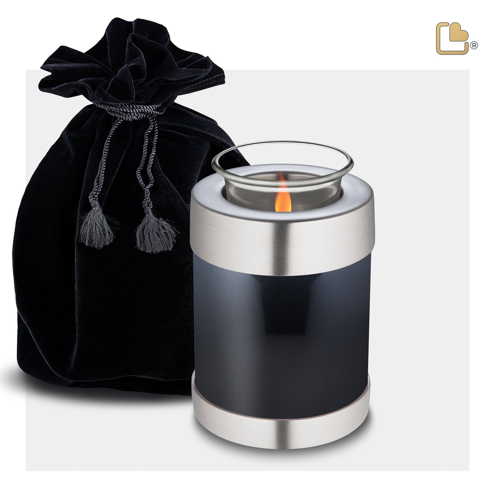 T650 Tealight Urn Midnight & Bru Pewter