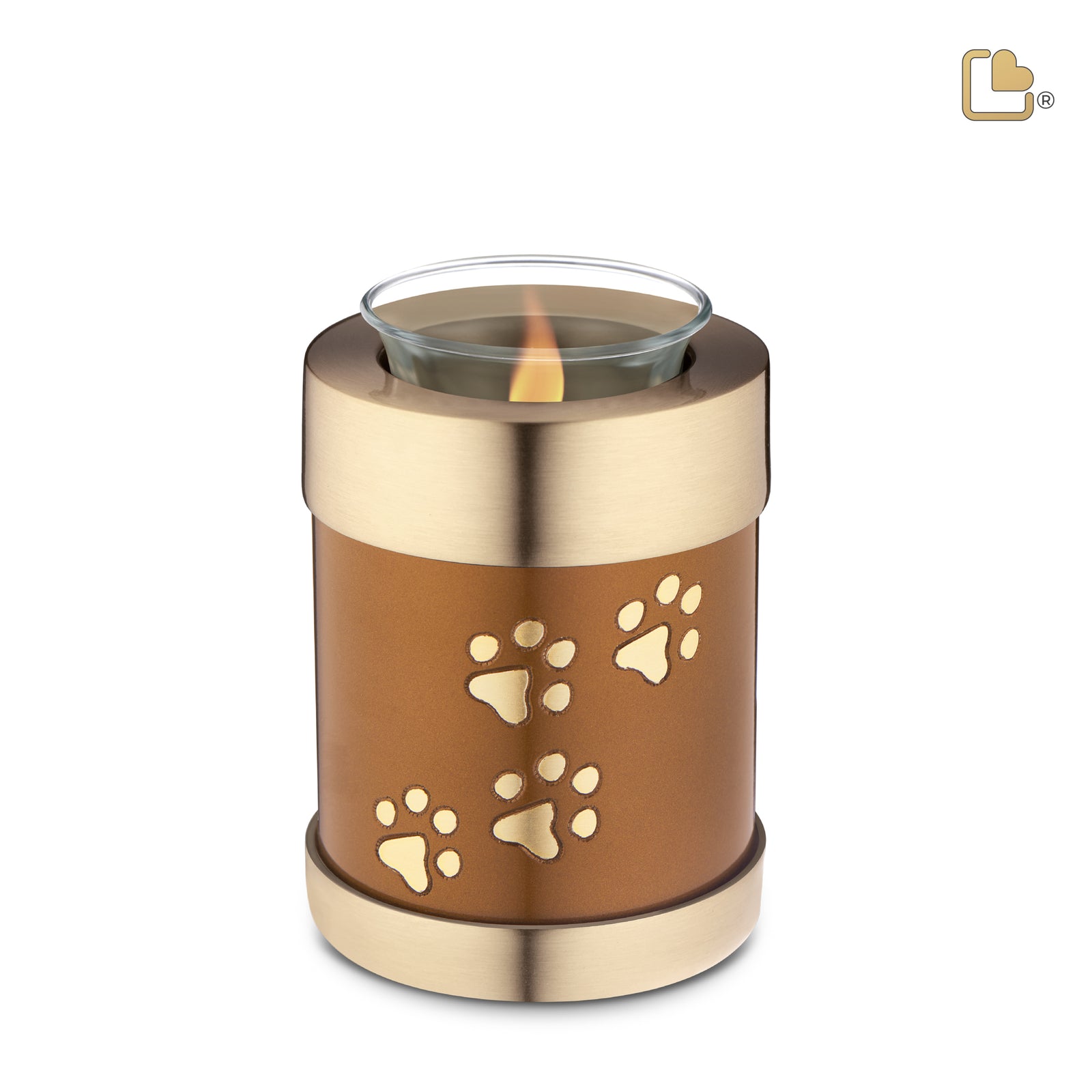 T654 Pet Tealight Urn Bronze & Bru Gold