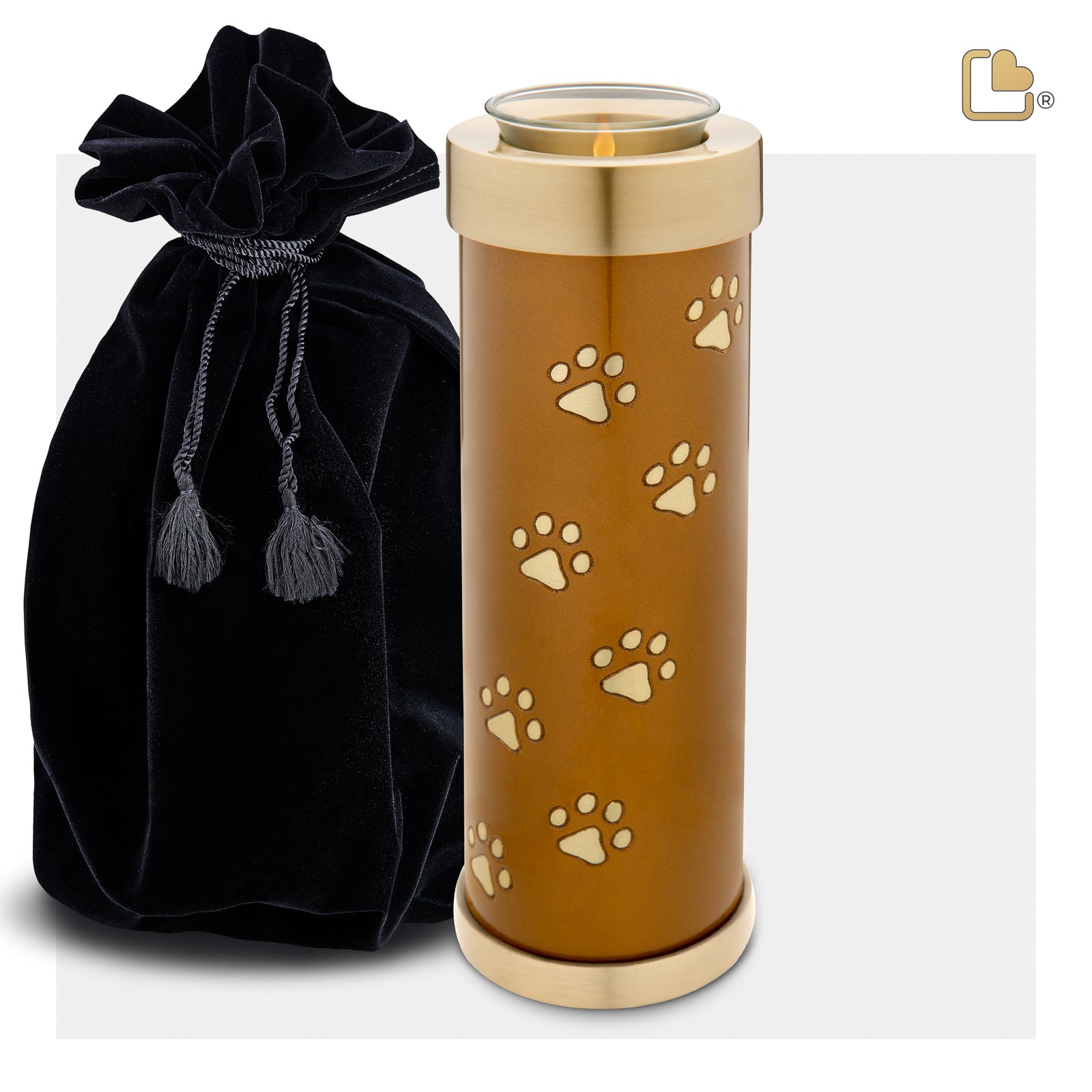 T657 Tall Pet Tealight Urn Bronze & Bru Gold