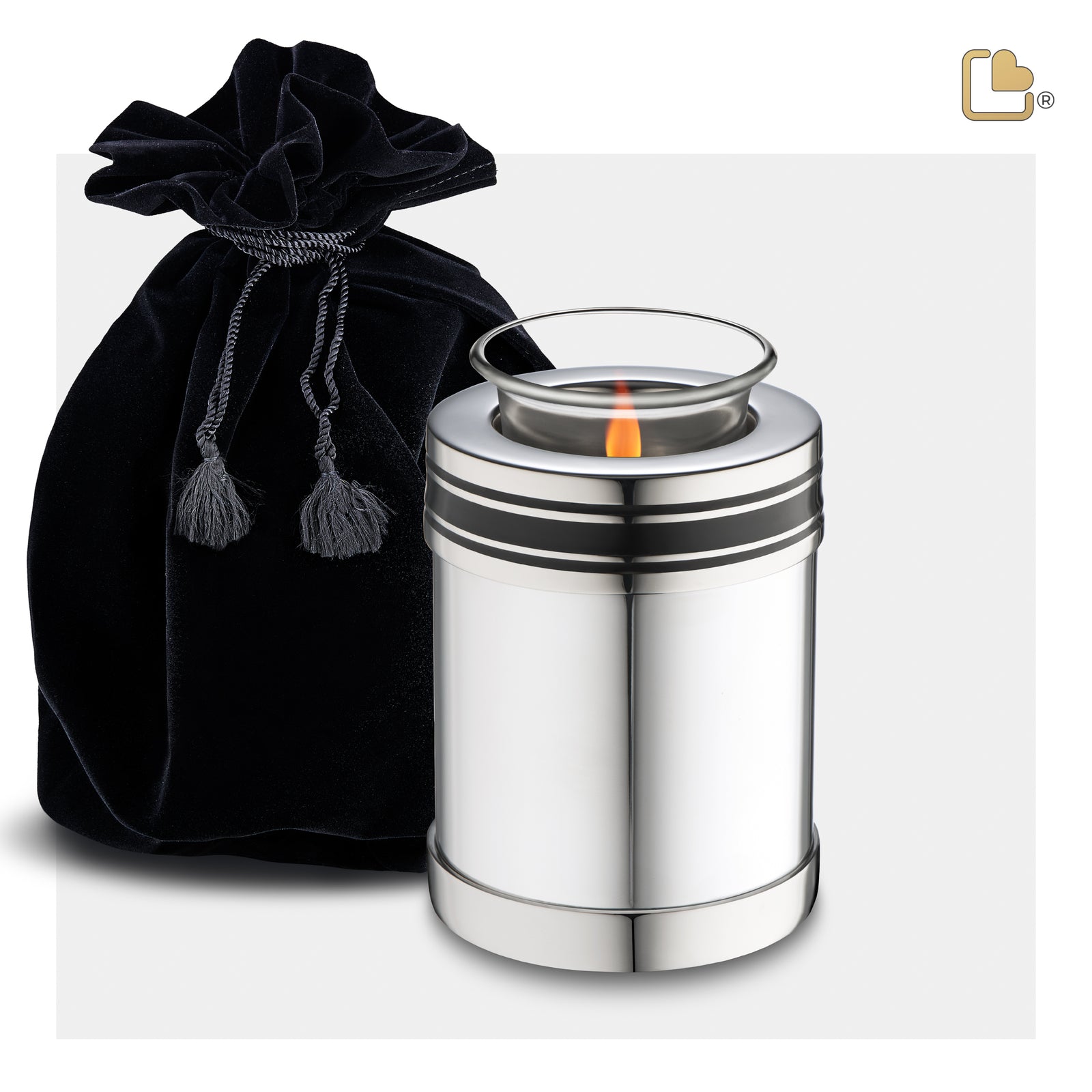 T669 ArtDeco Tealight Urn Pol Silver