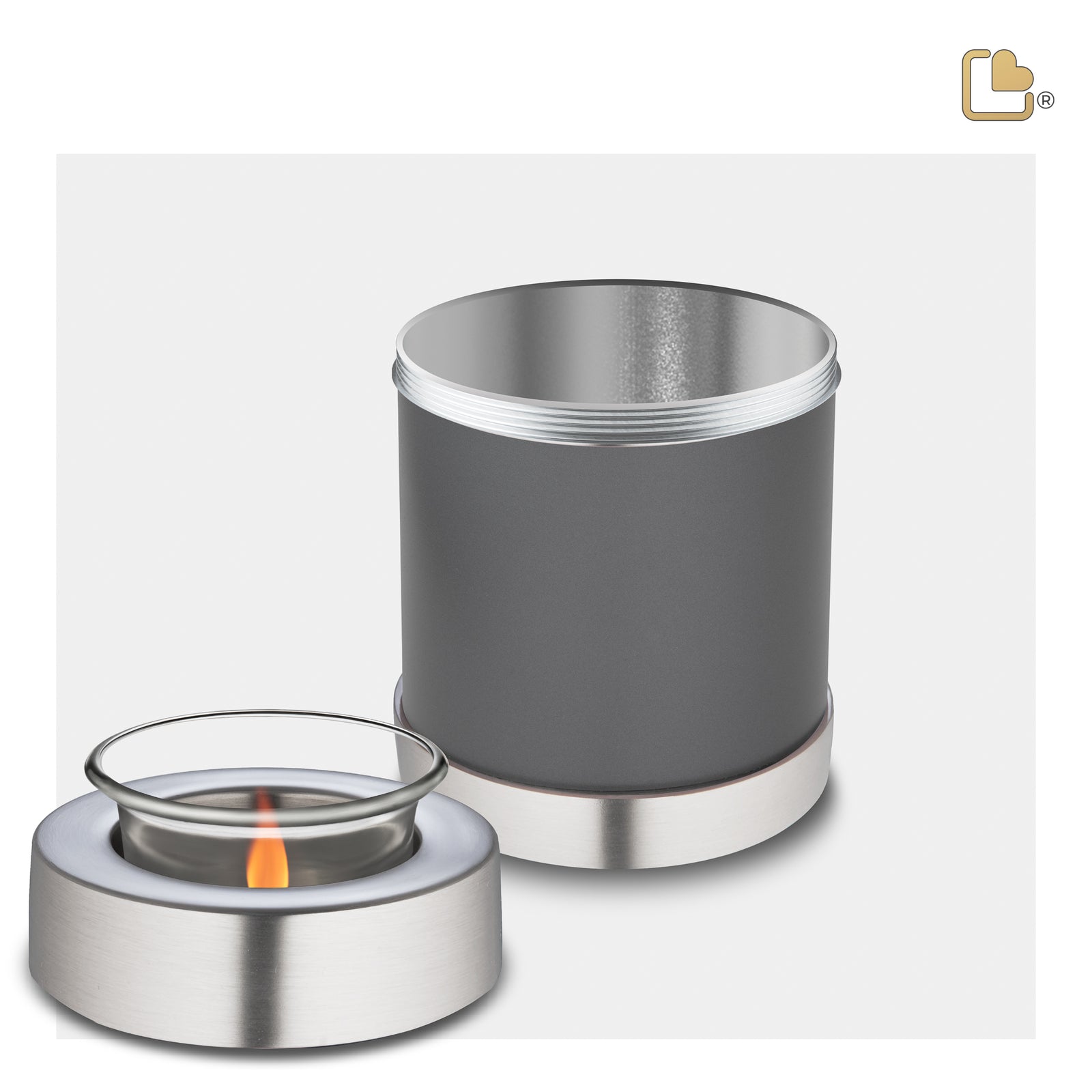 T673 Tealight Urn Slate & Bru Pewter
