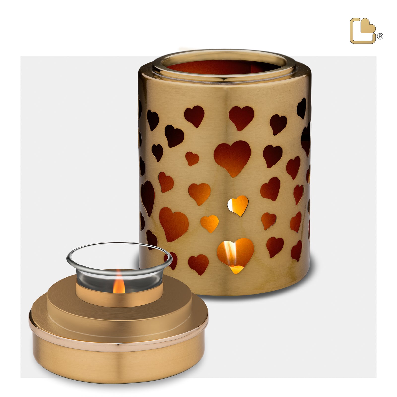 T710 Reflections of Love Tealight Urn Bru Gold