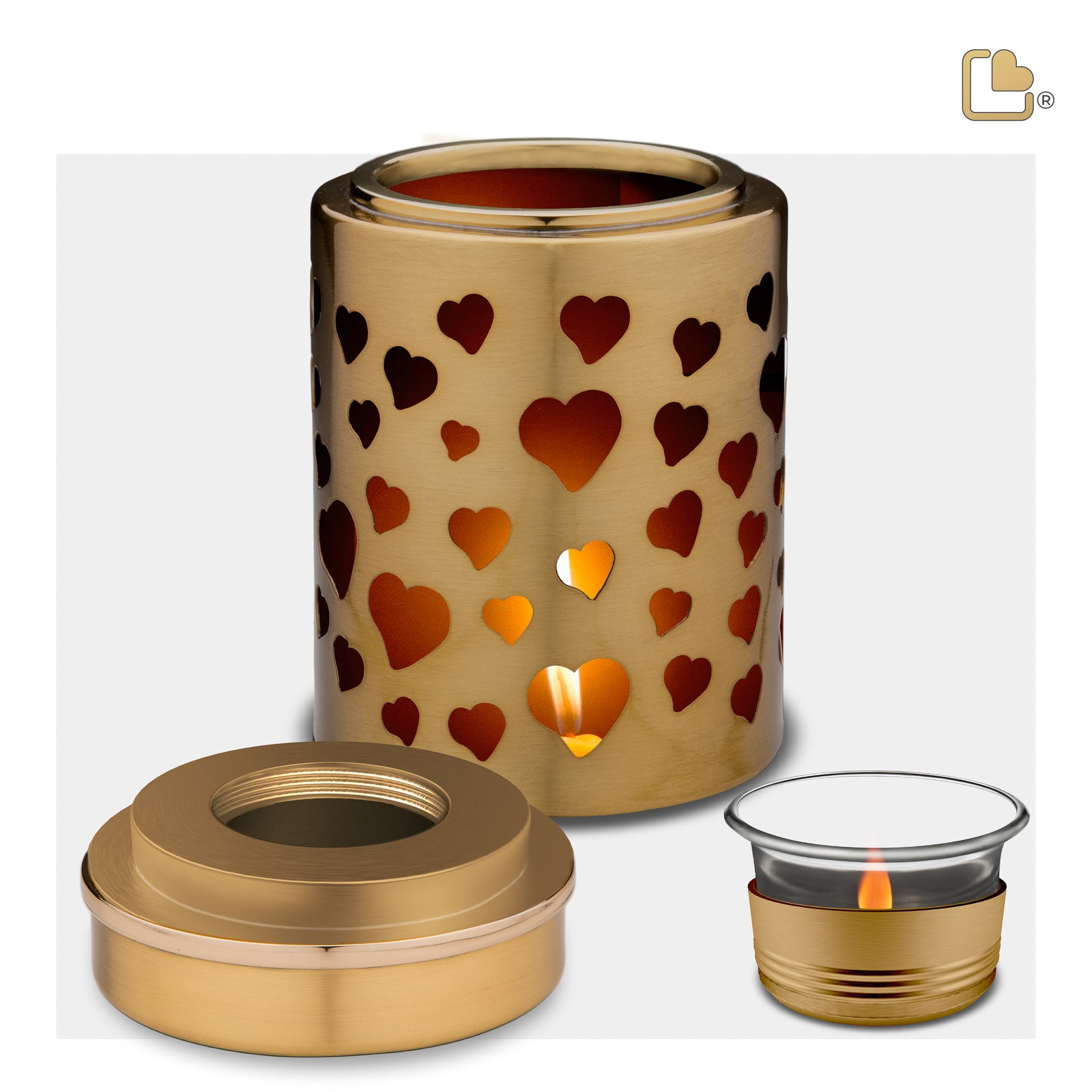 T710 Reflections of Love Tealight Urn Bru Gold