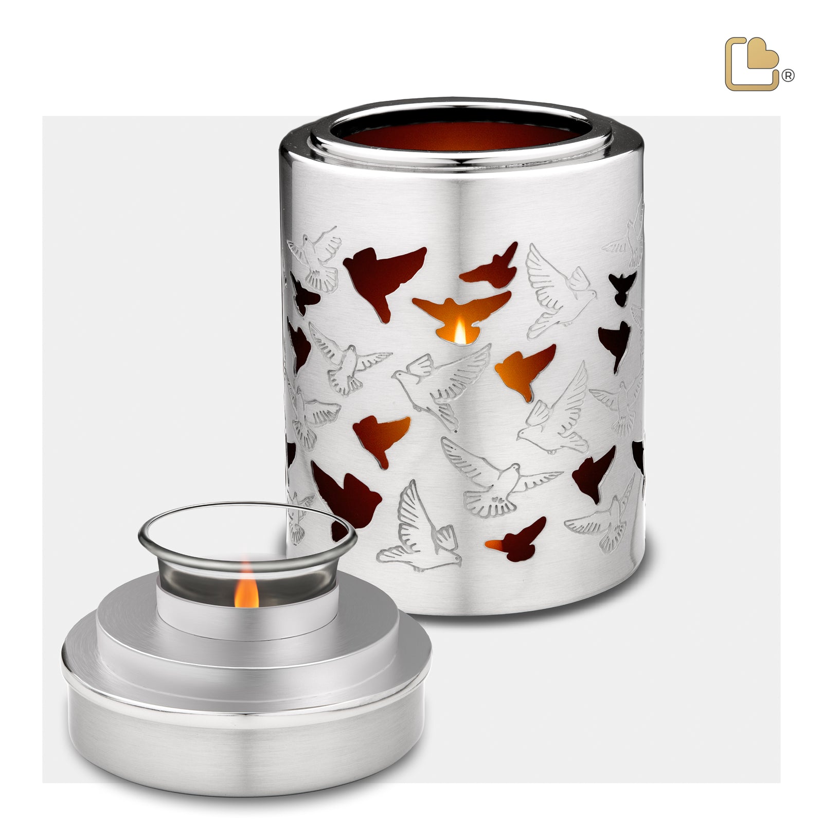 T712 Reflections of Soul Tealight Urn Bru Pewter