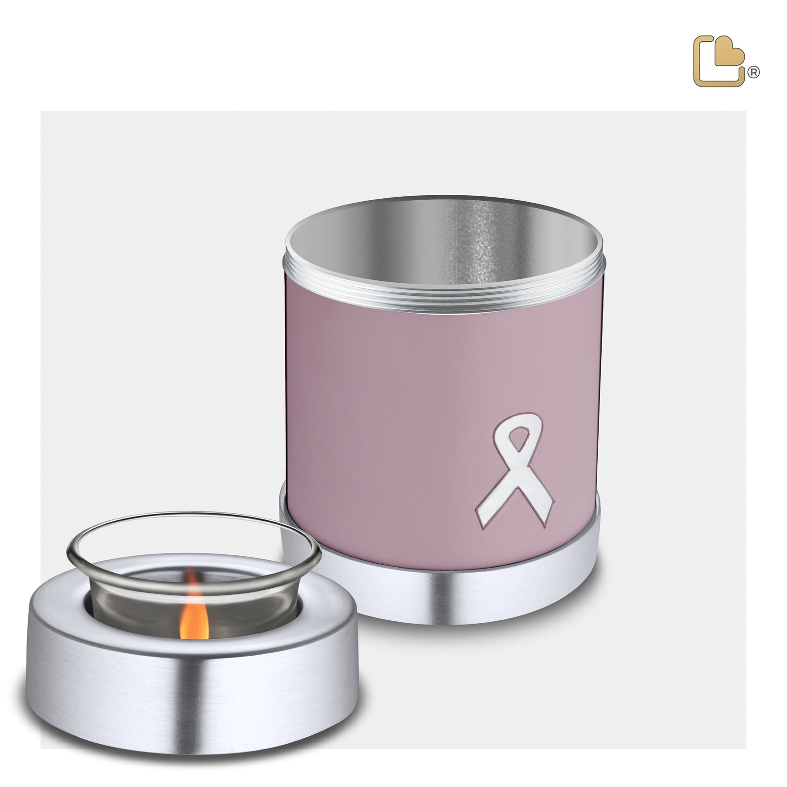 T900 Awareness Tealight Urn Pink & Bru Pewter