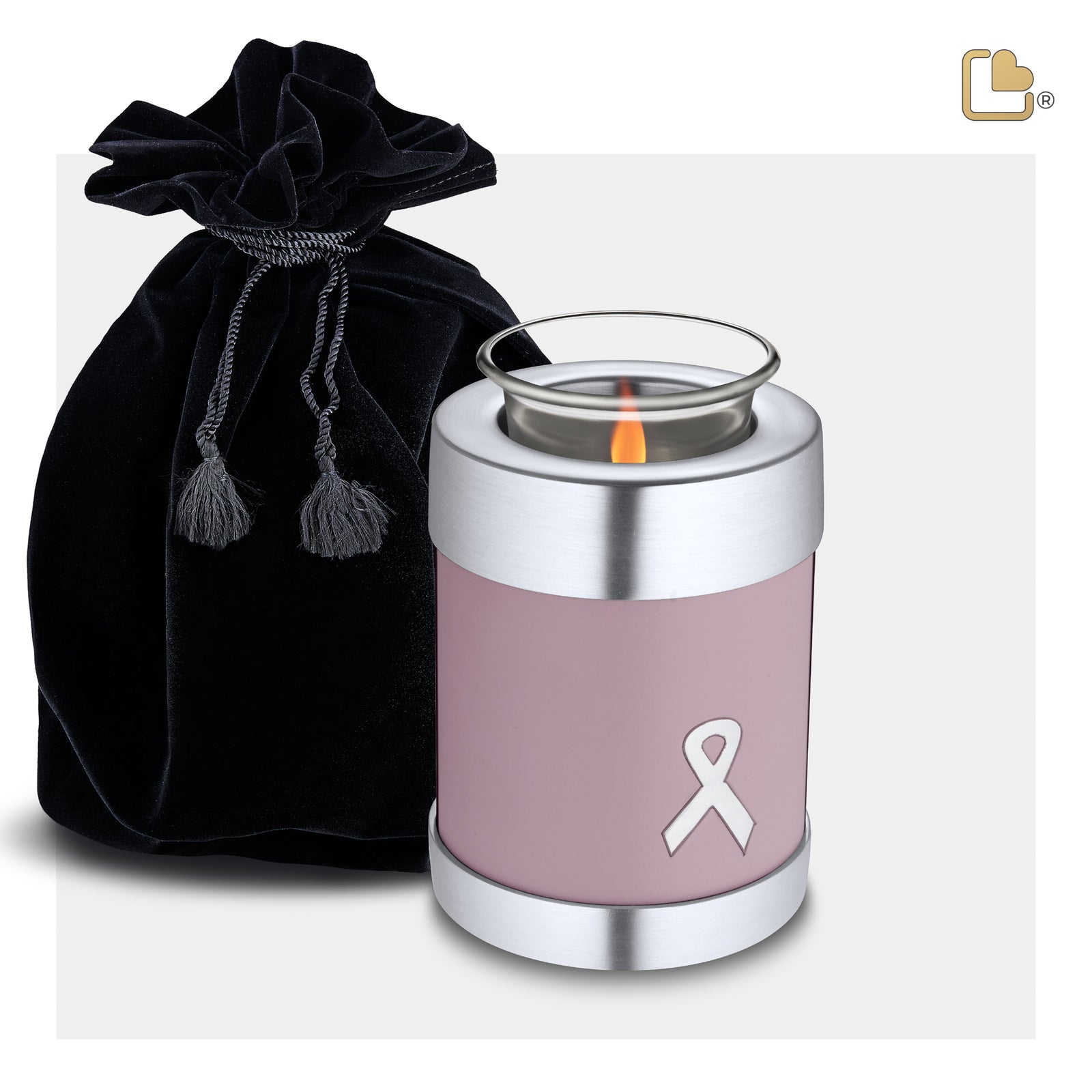 T900 Awareness Tealight Urn Pink & Bru Pewter