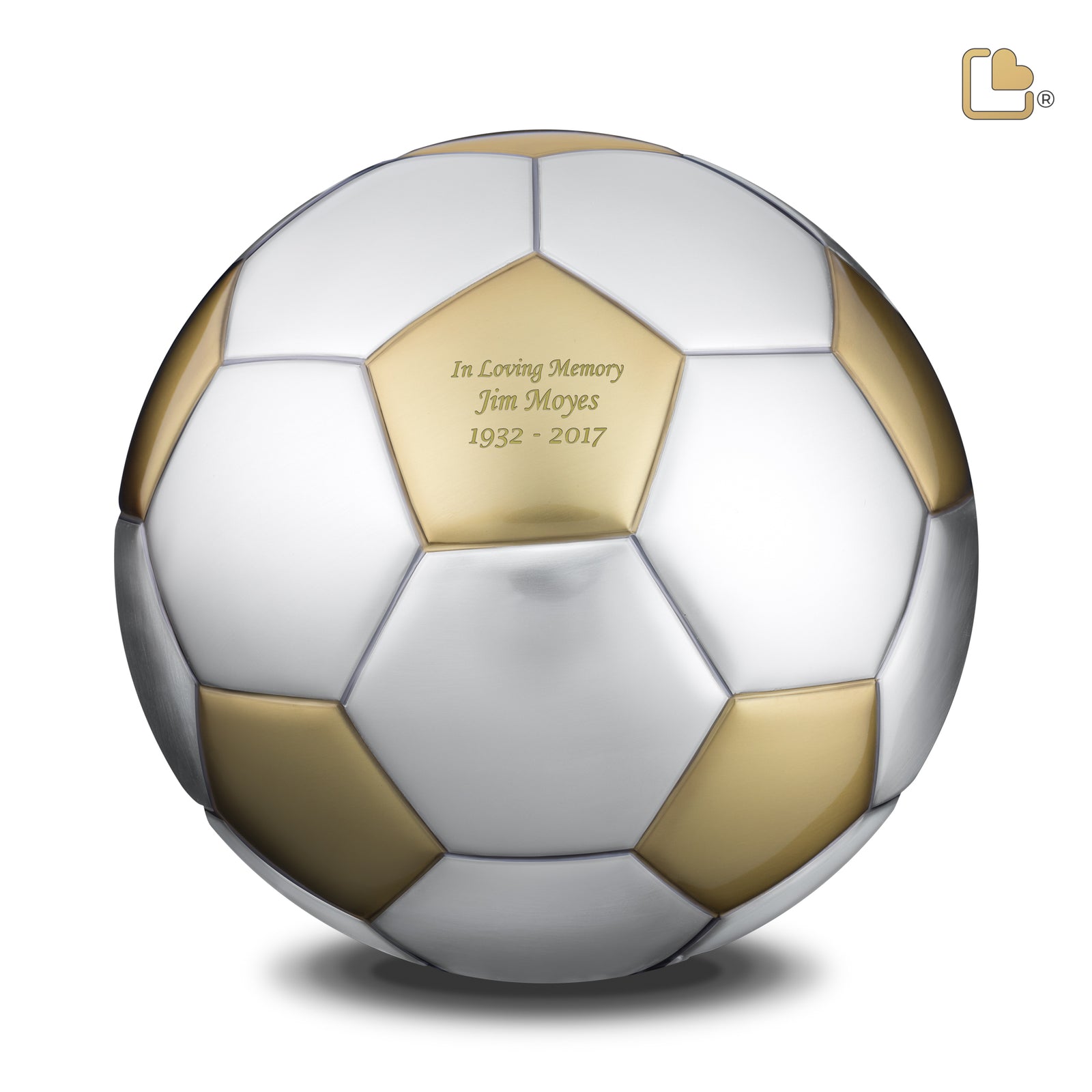 A1152   Football Standard Adult Urn Bru Gold & Bru Pewter